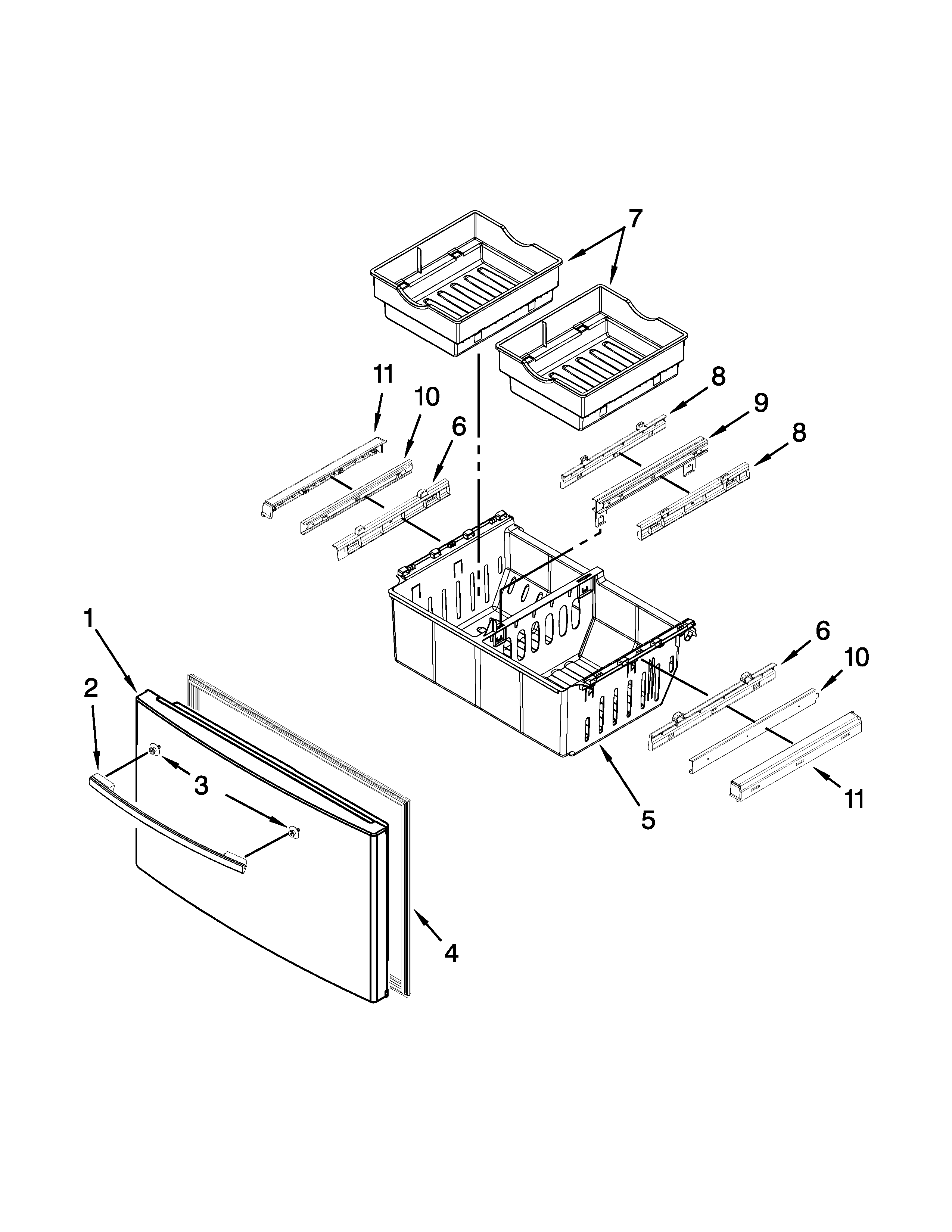 Whirlpool GI0FSAXVY012 freezer door parts diagram