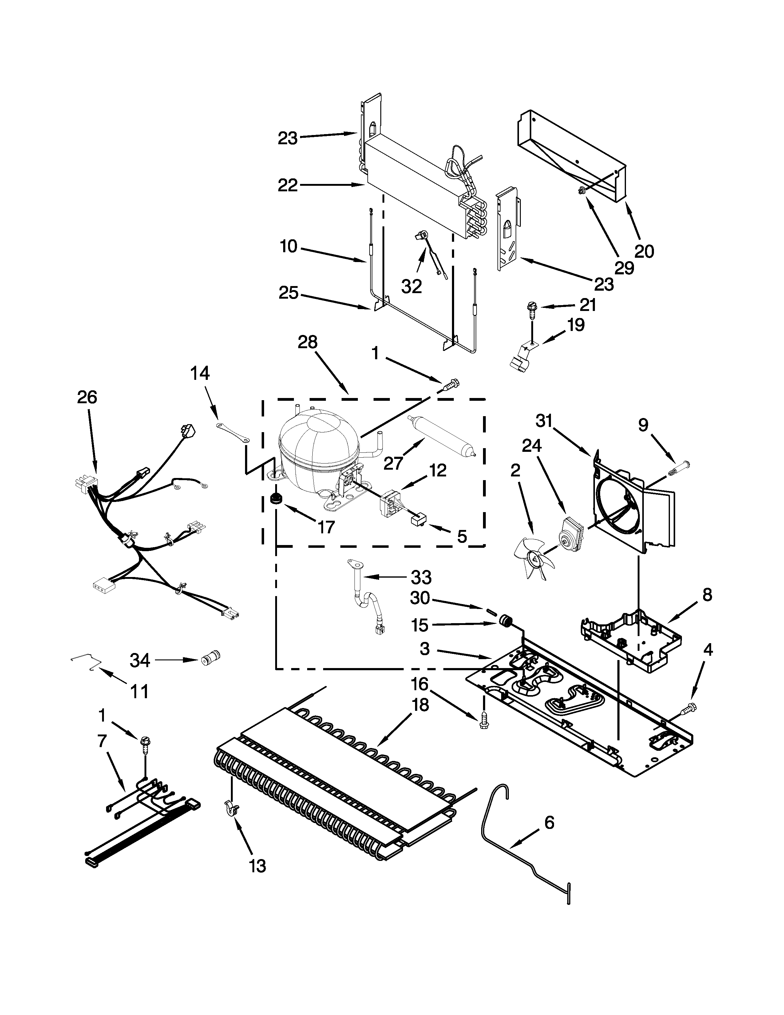 Whirlpool GI0FSAXVY012 unit parts diagram