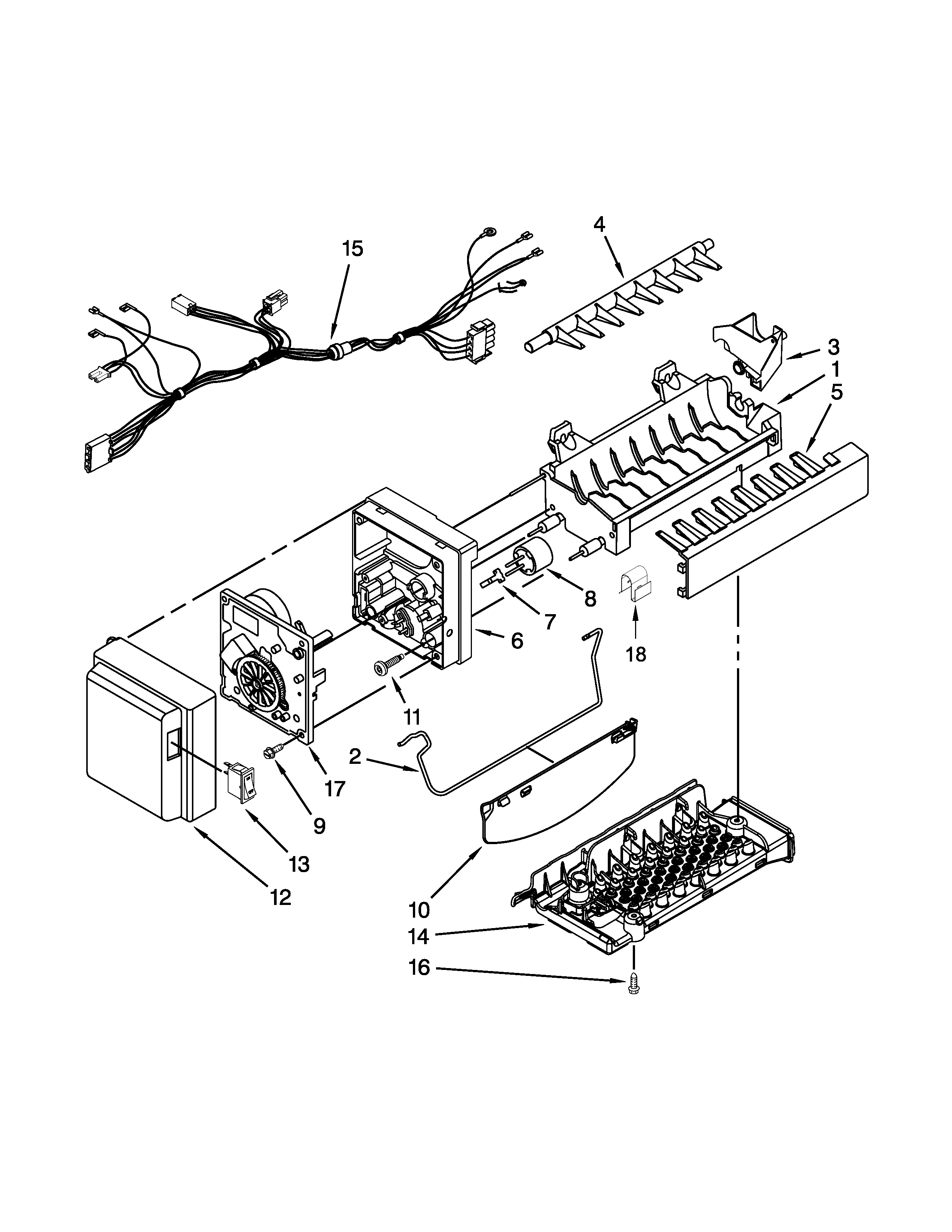 Whirlpool GI0FSAXVY012 icemaker parts diagram