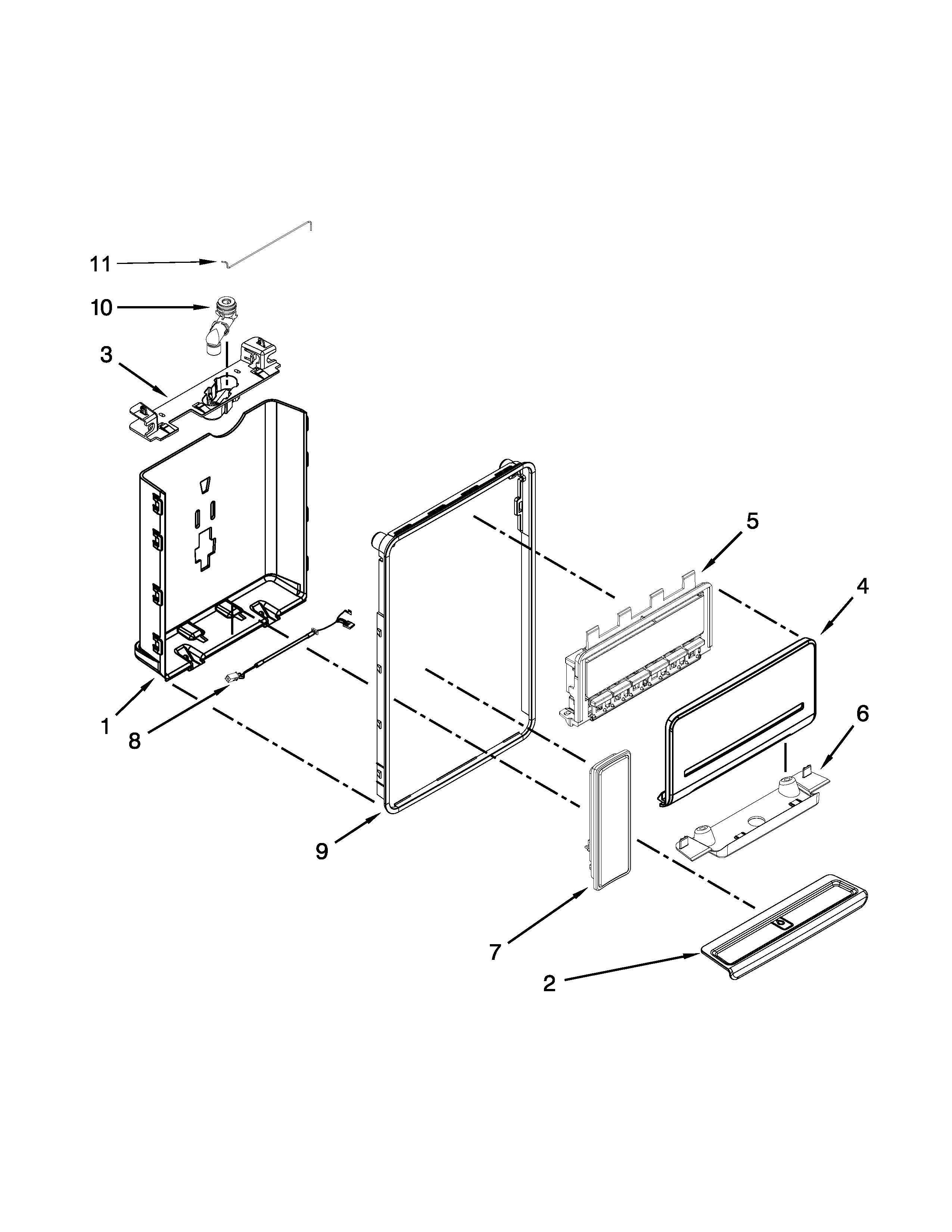Whirlpool WRF560SEYM05 dispenser parts diagram