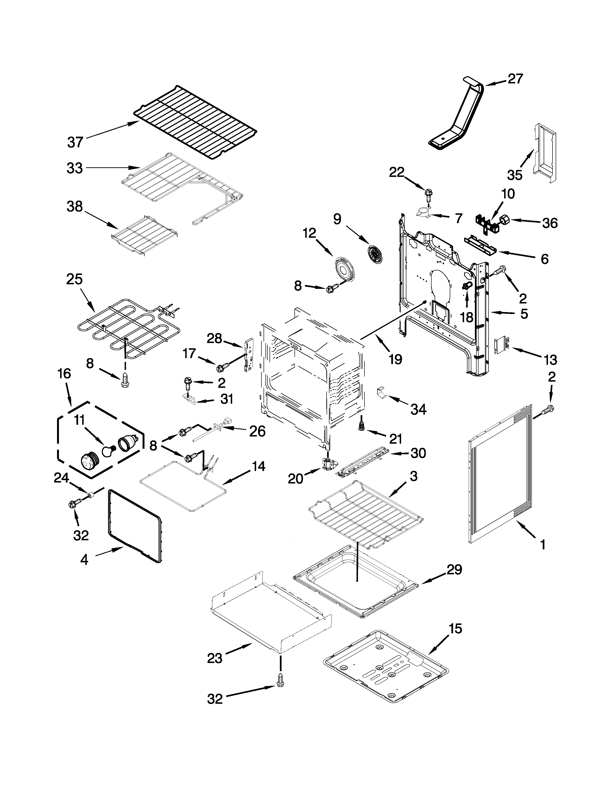 Whirlpool WFE745H0FS0 chassis parts diagram