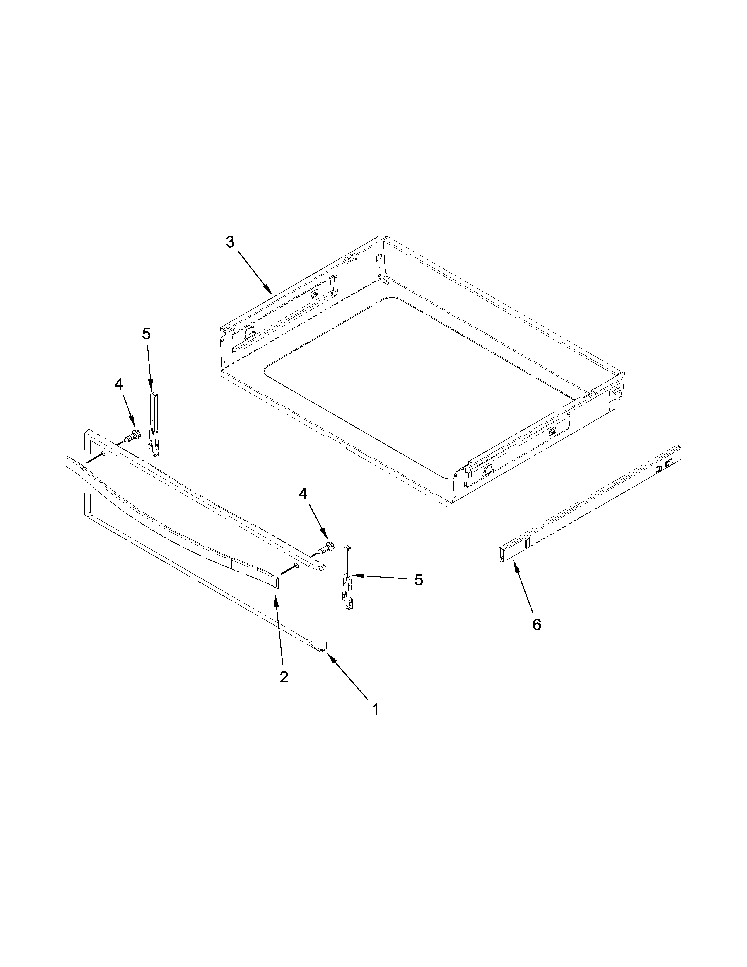 Whirlpool WFE745H0FS0 drawer parts diagram