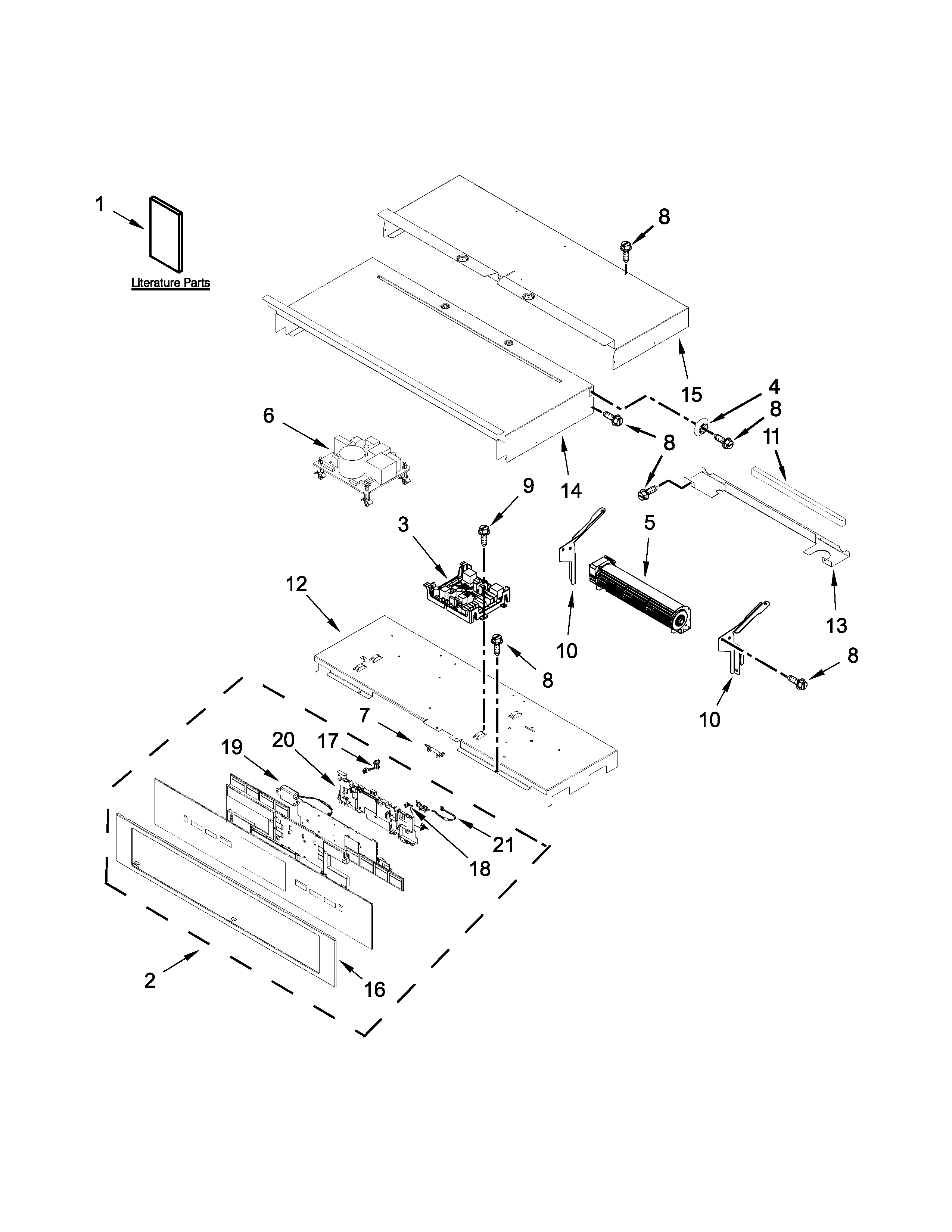 Jenn-Air JJW2430DP01 control panel parts diagram