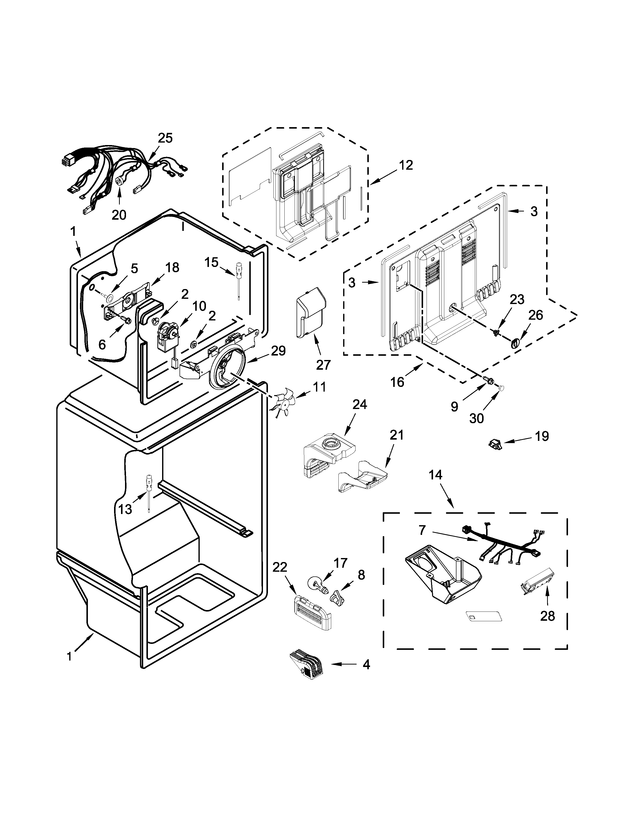Whirlpool WRT549SZDB00 liner parts diagram