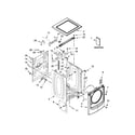 Whirlpool WFW75HEFW0 top and cabinet parts diagram