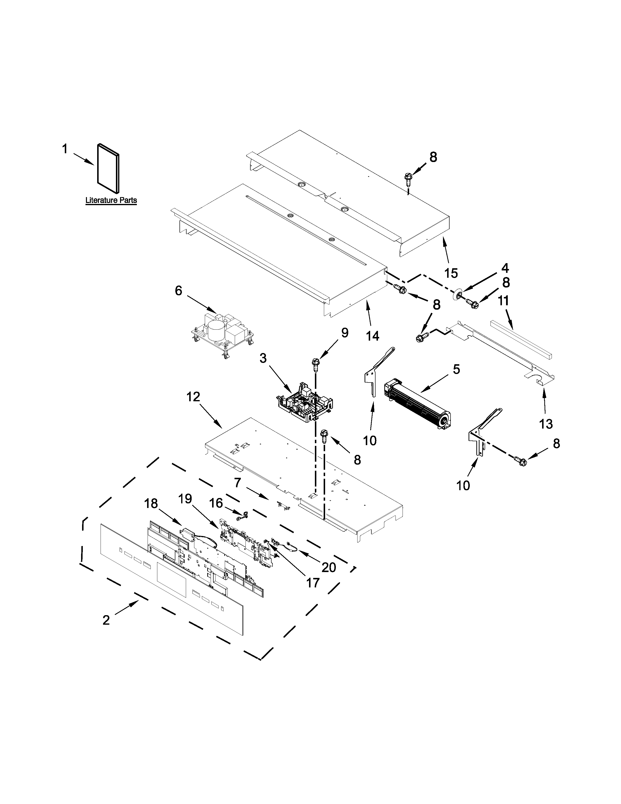 Jenn-Air JJW2430DB01 control panel parts diagram