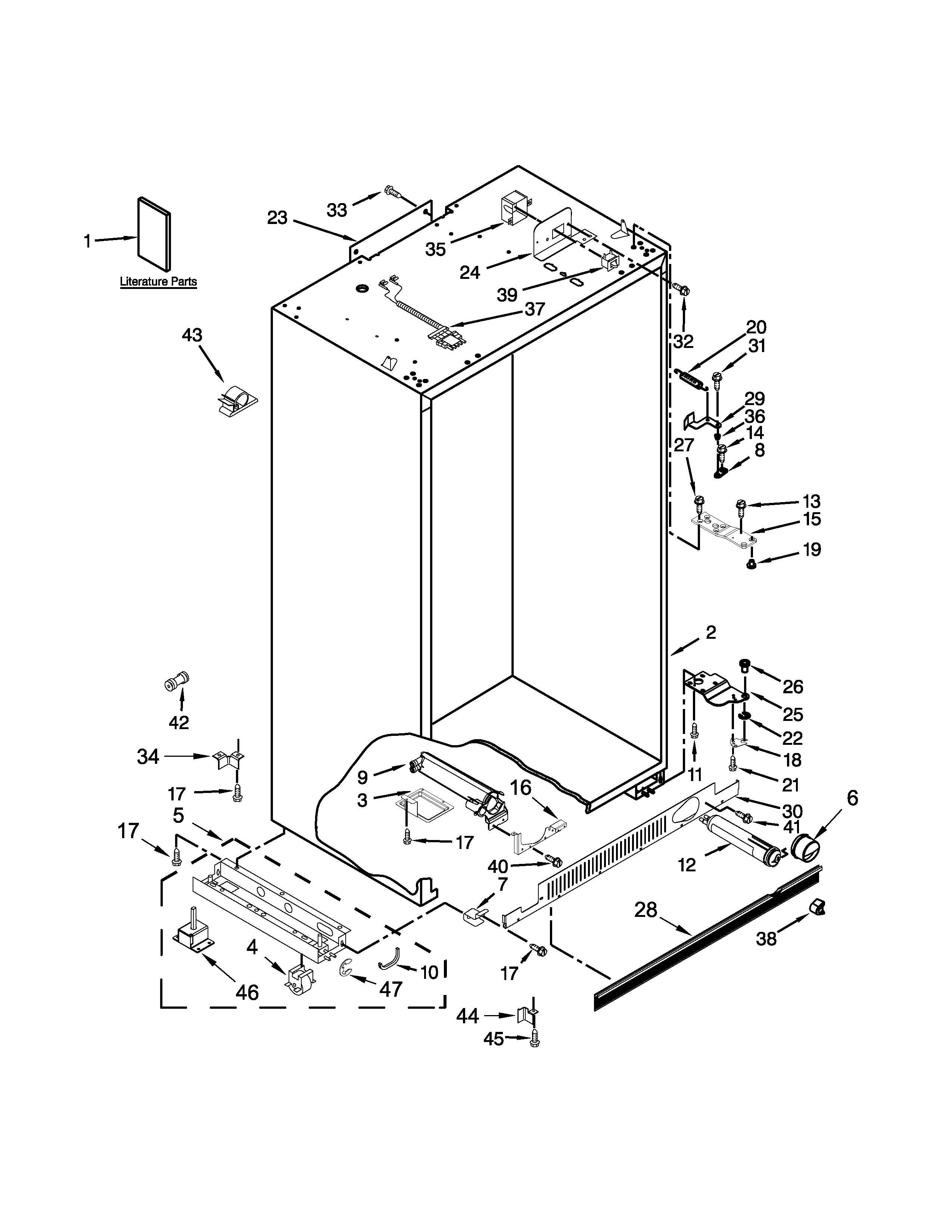 KitchenAid KBSD612ESS00 cabinet parts diagram