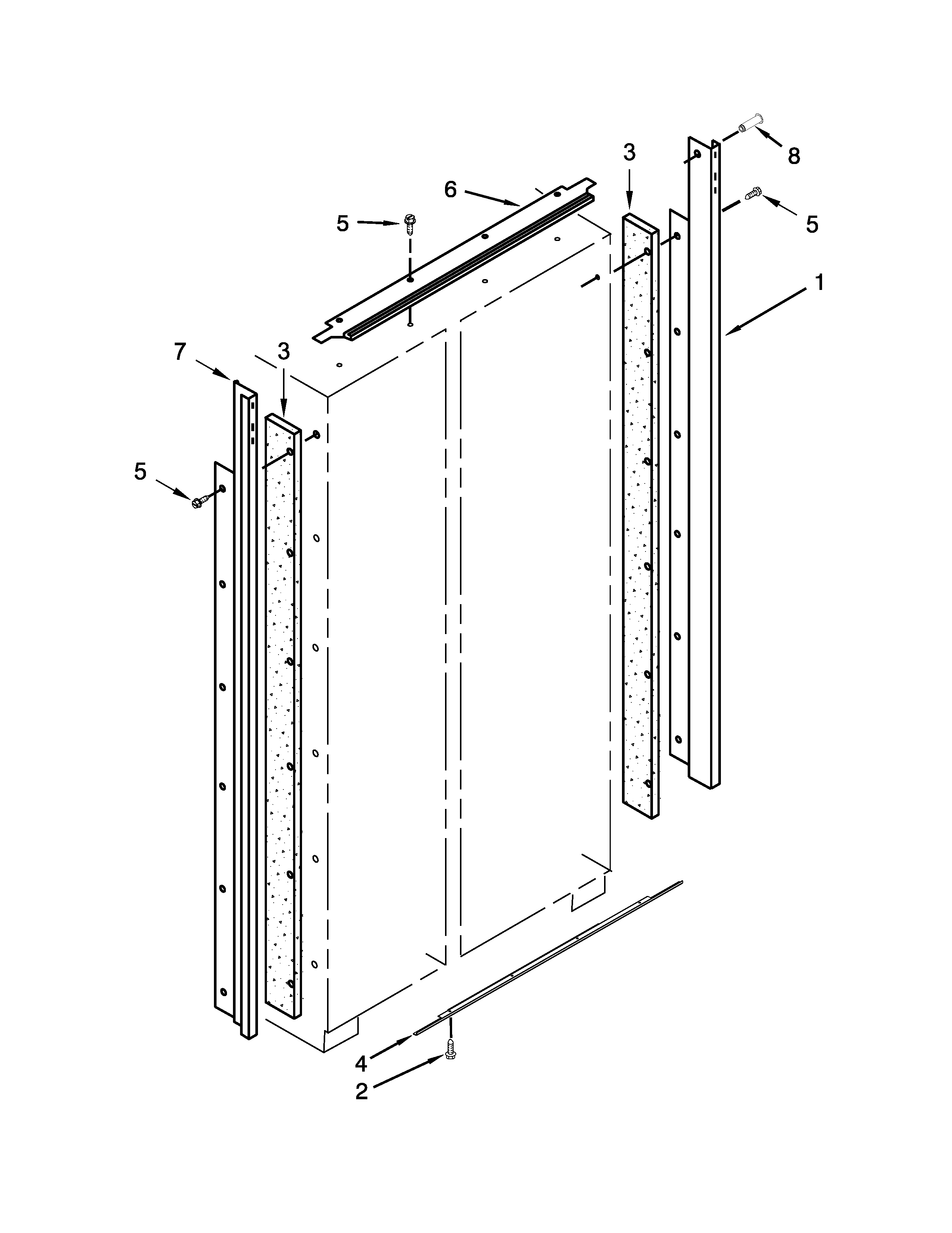 KitchenAid KBSD612ESS00 cabinet trim parts diagram