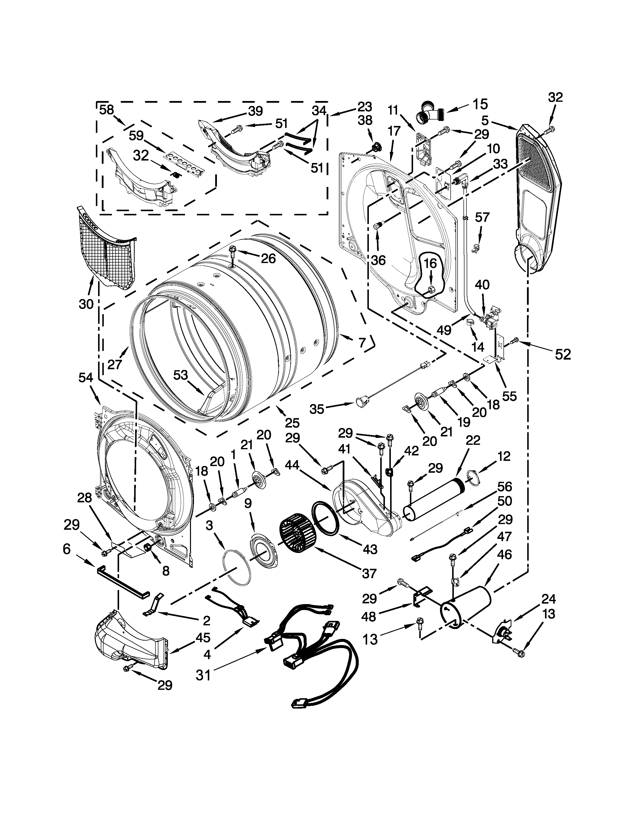 Whirlpool WGD92HEFBD0 bulkhead parts diagram