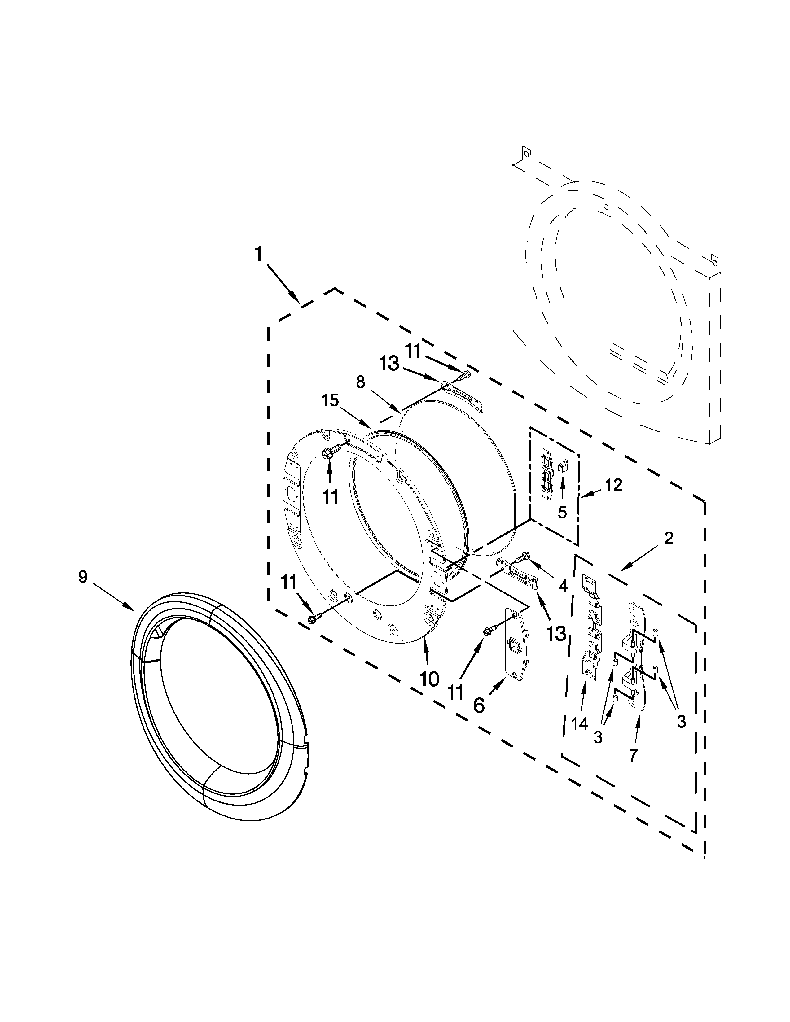 Whirlpool WGD92HEFBD0 door parts diagram