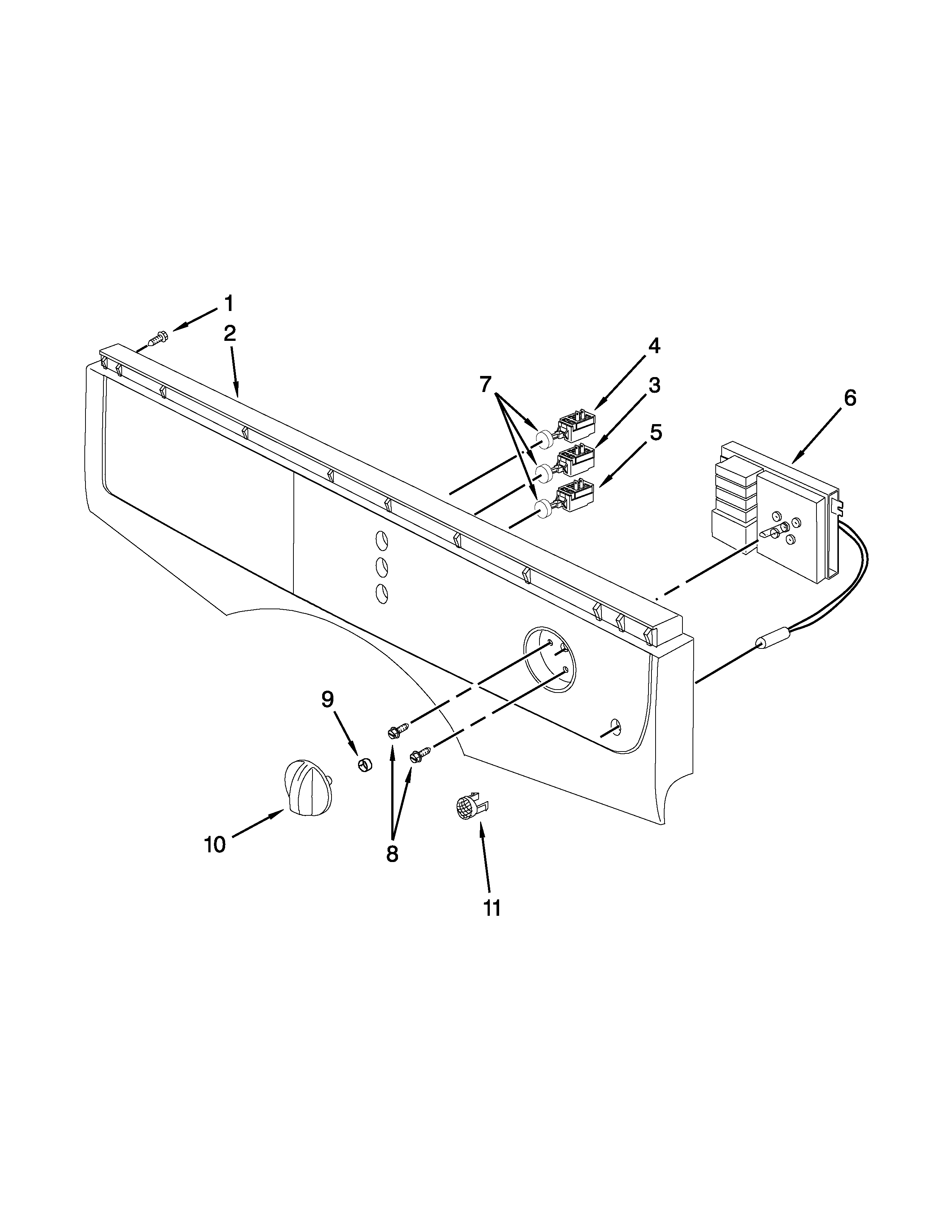Maytag MED7500YW2 control panel parts diagram