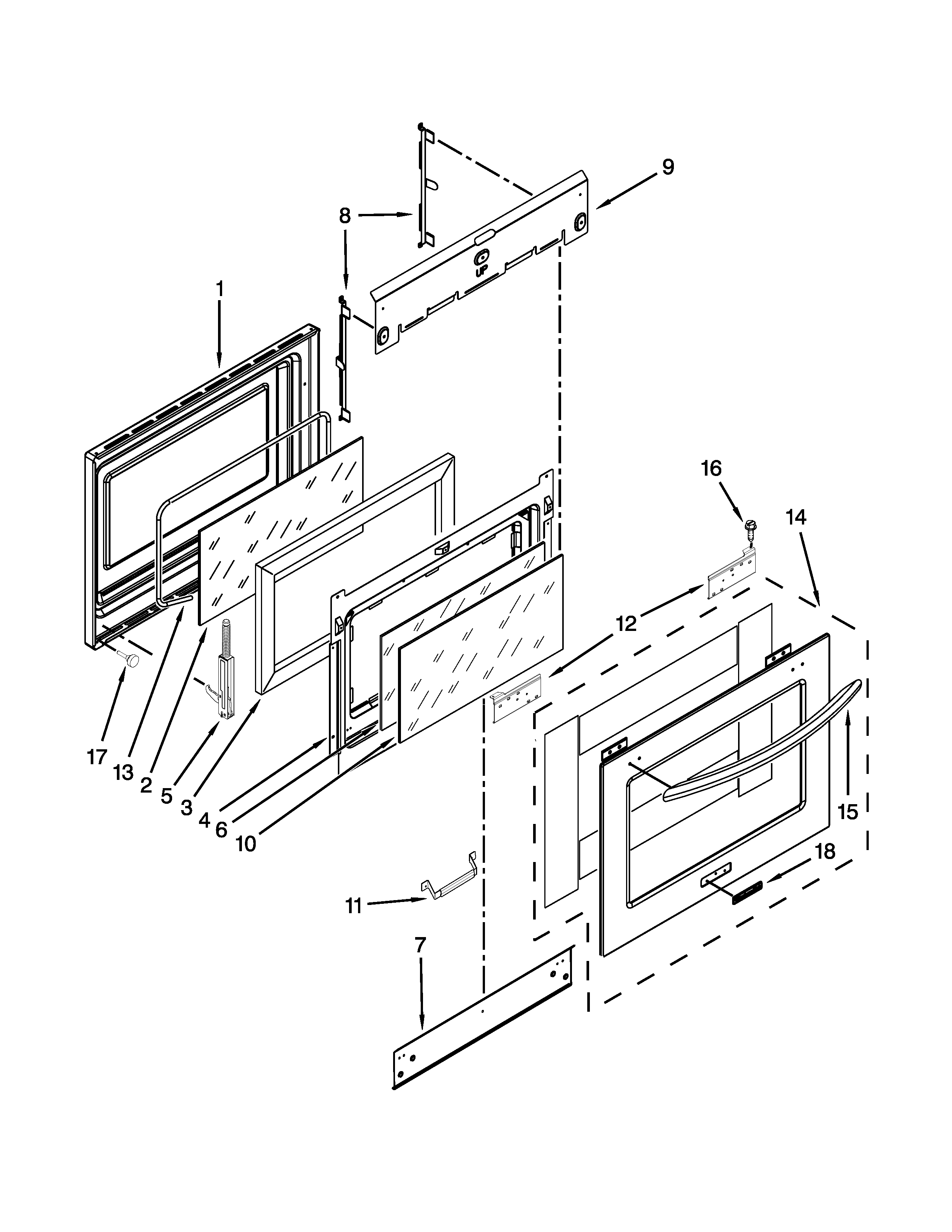 KitchenAid KGSS907SBL02 door parts diagram