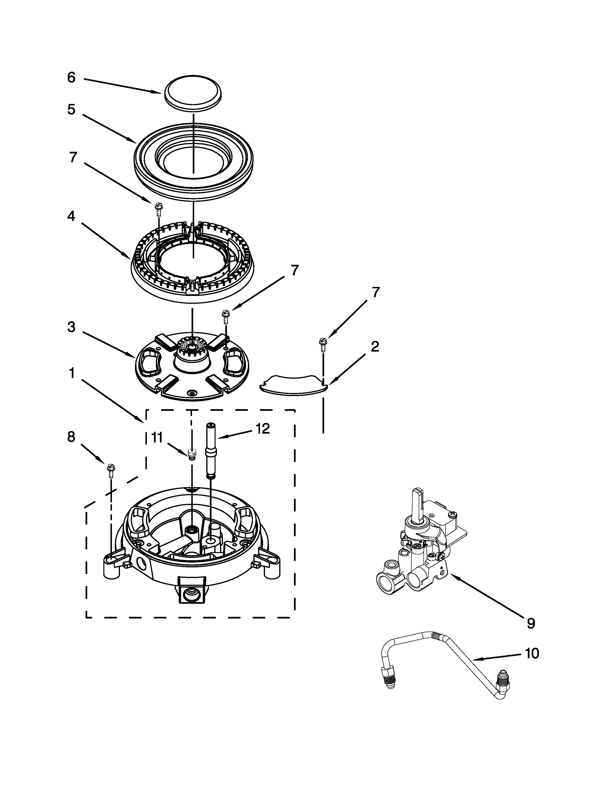 KitchenAid KGSS907SBL02 triple crown burner parts diagram