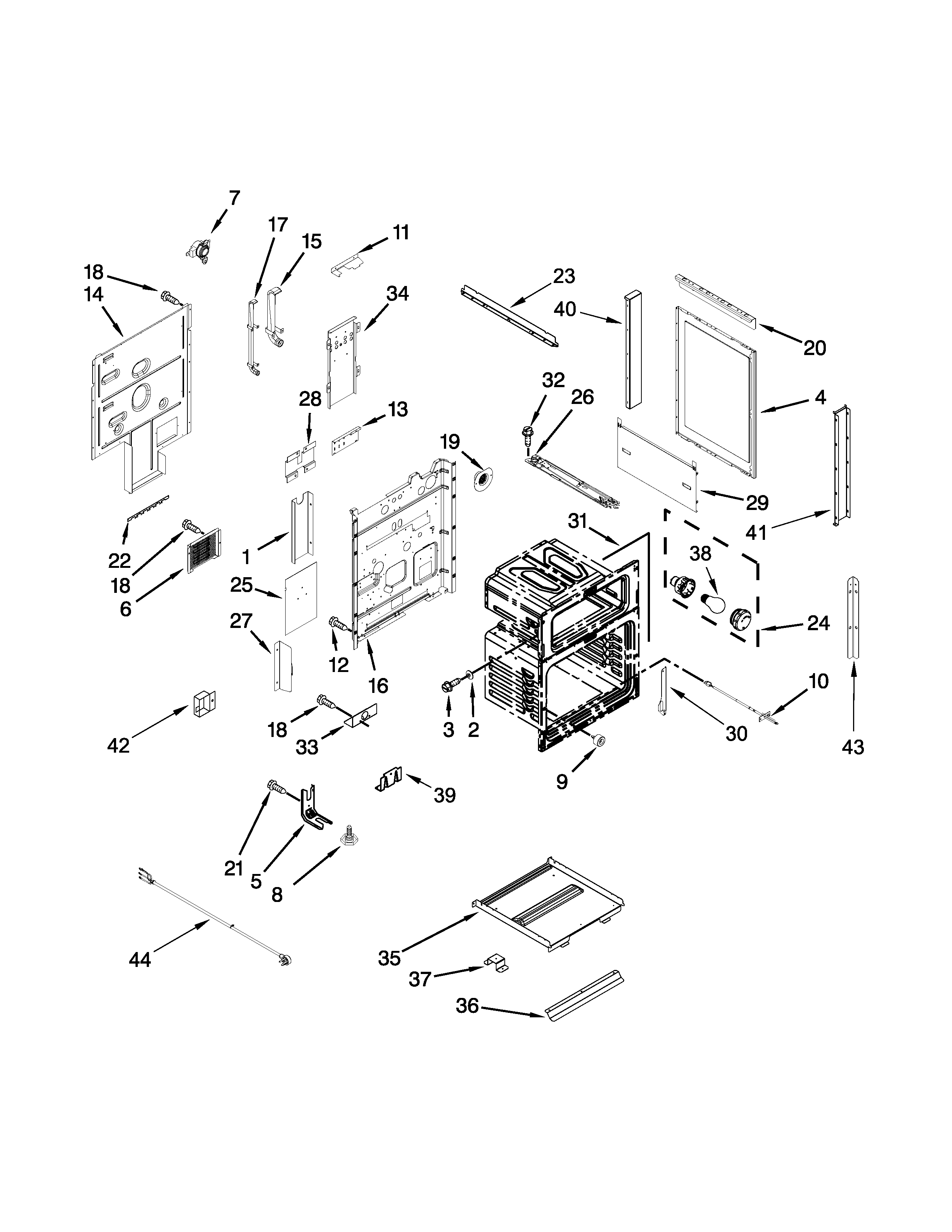 KitchenAid YKFID500ESS0 chassis parts diagram