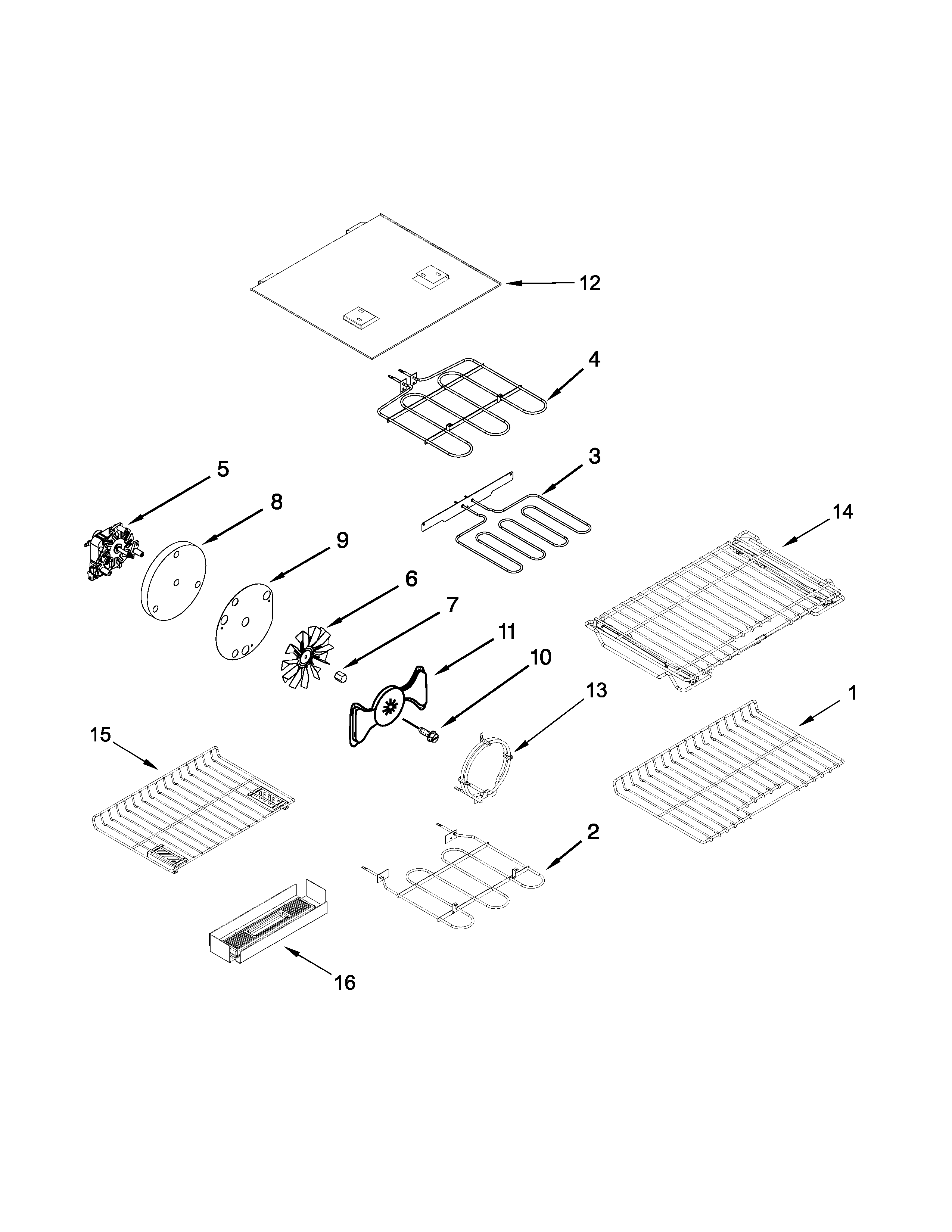 KitchenAid YKFID500ESS0 internal oven parts diagram