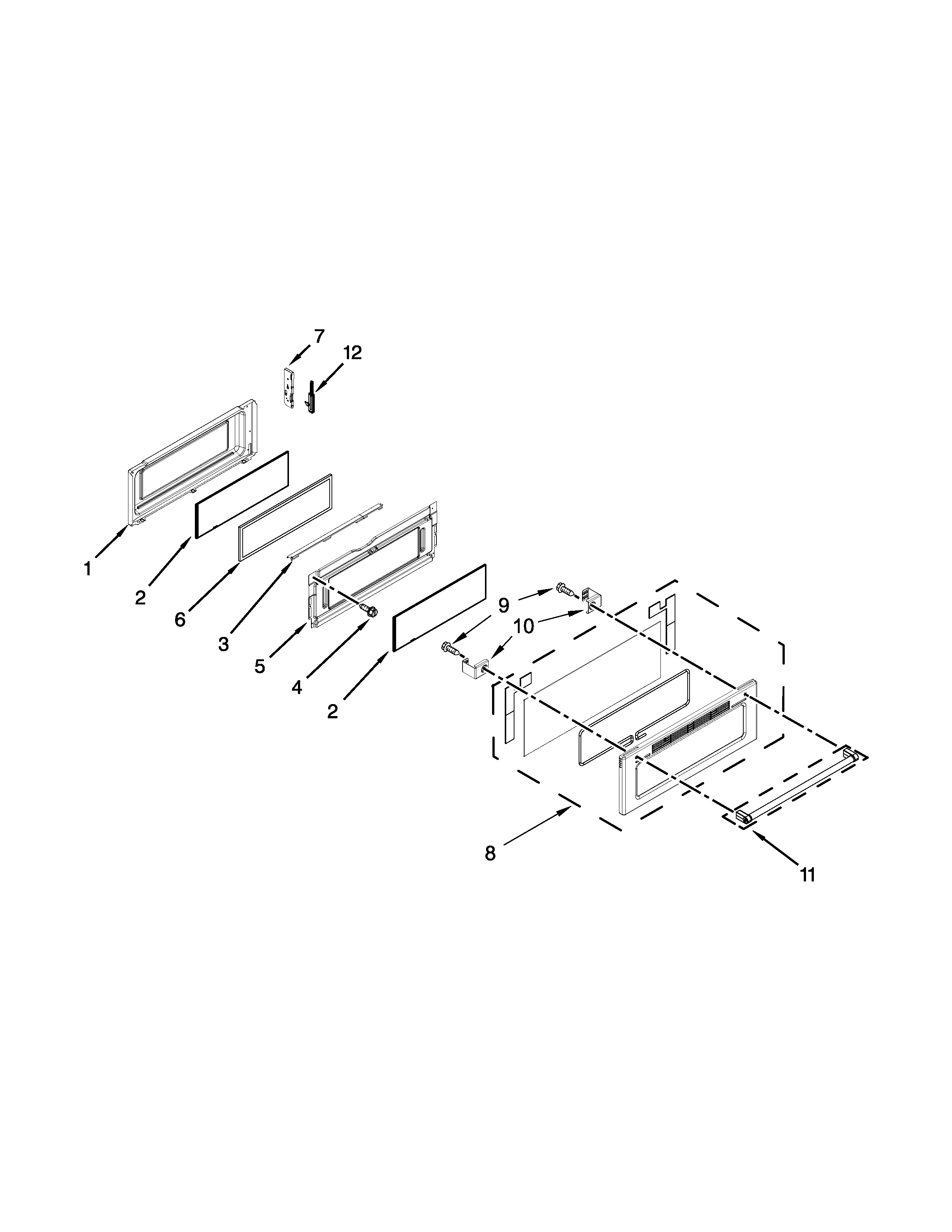 KitchenAid YKFID500ESS0 upper door parts diagram