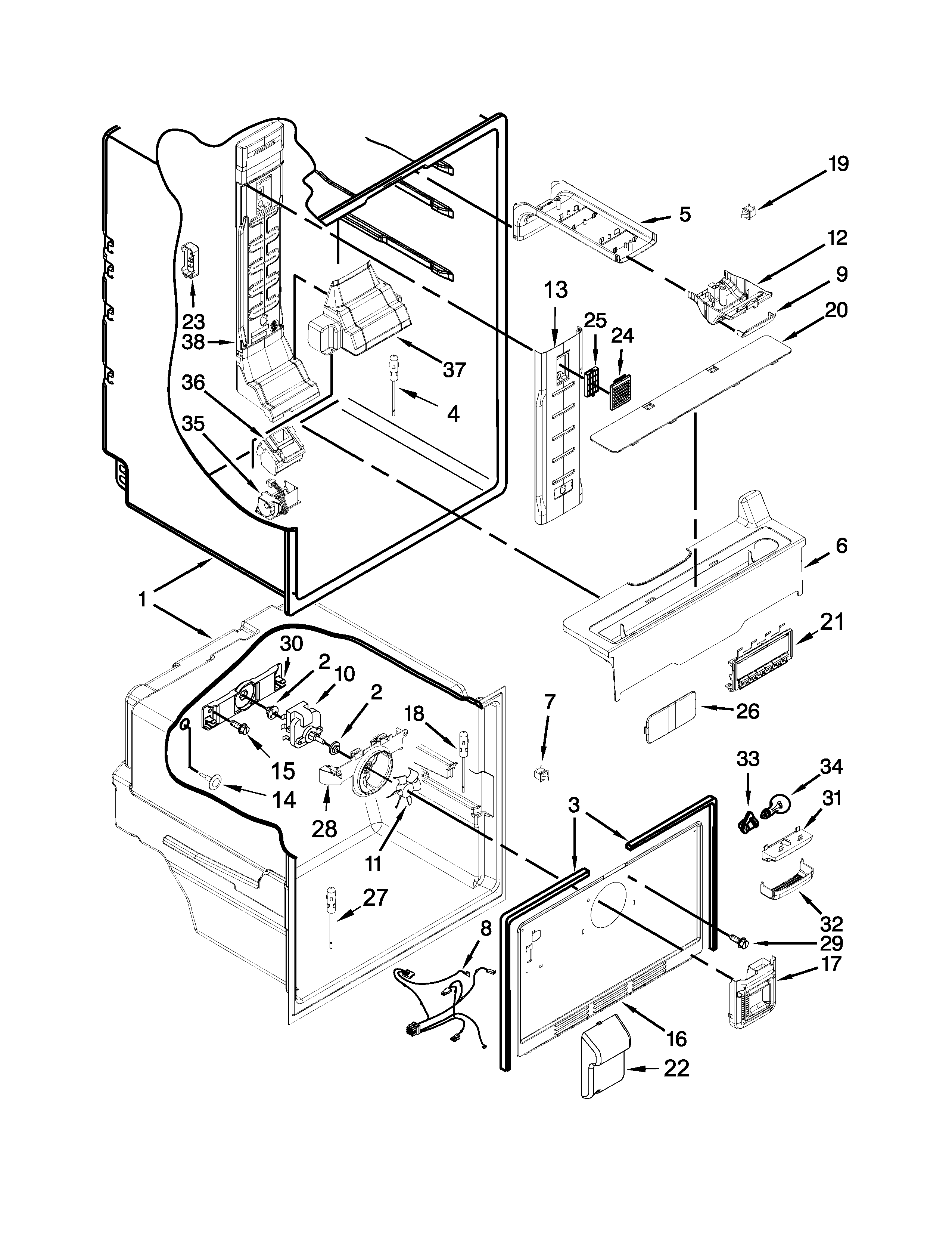 Maytag MFB2055DRH01 liner parts diagram