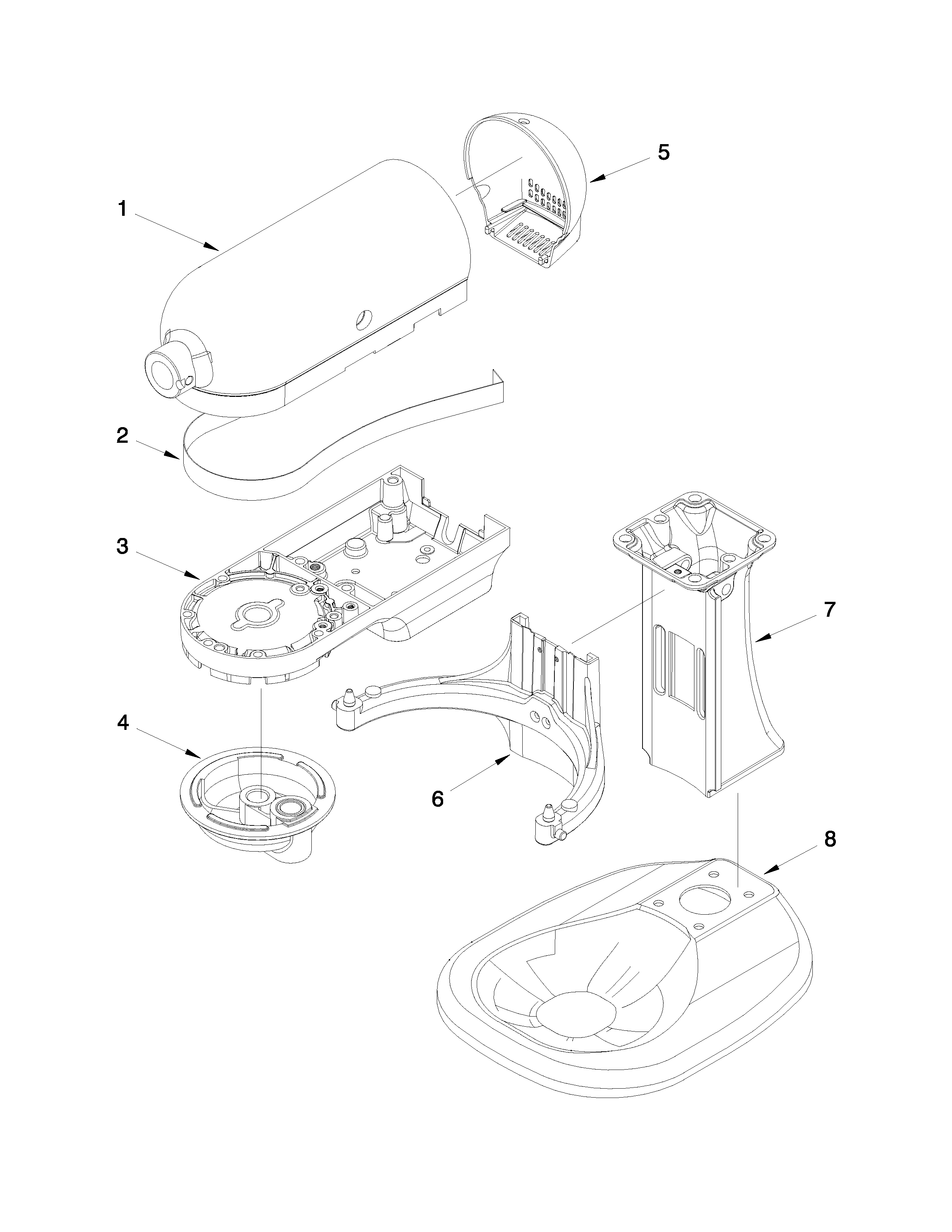 KitchenAid KSM500PSER0 color variation parts diagram