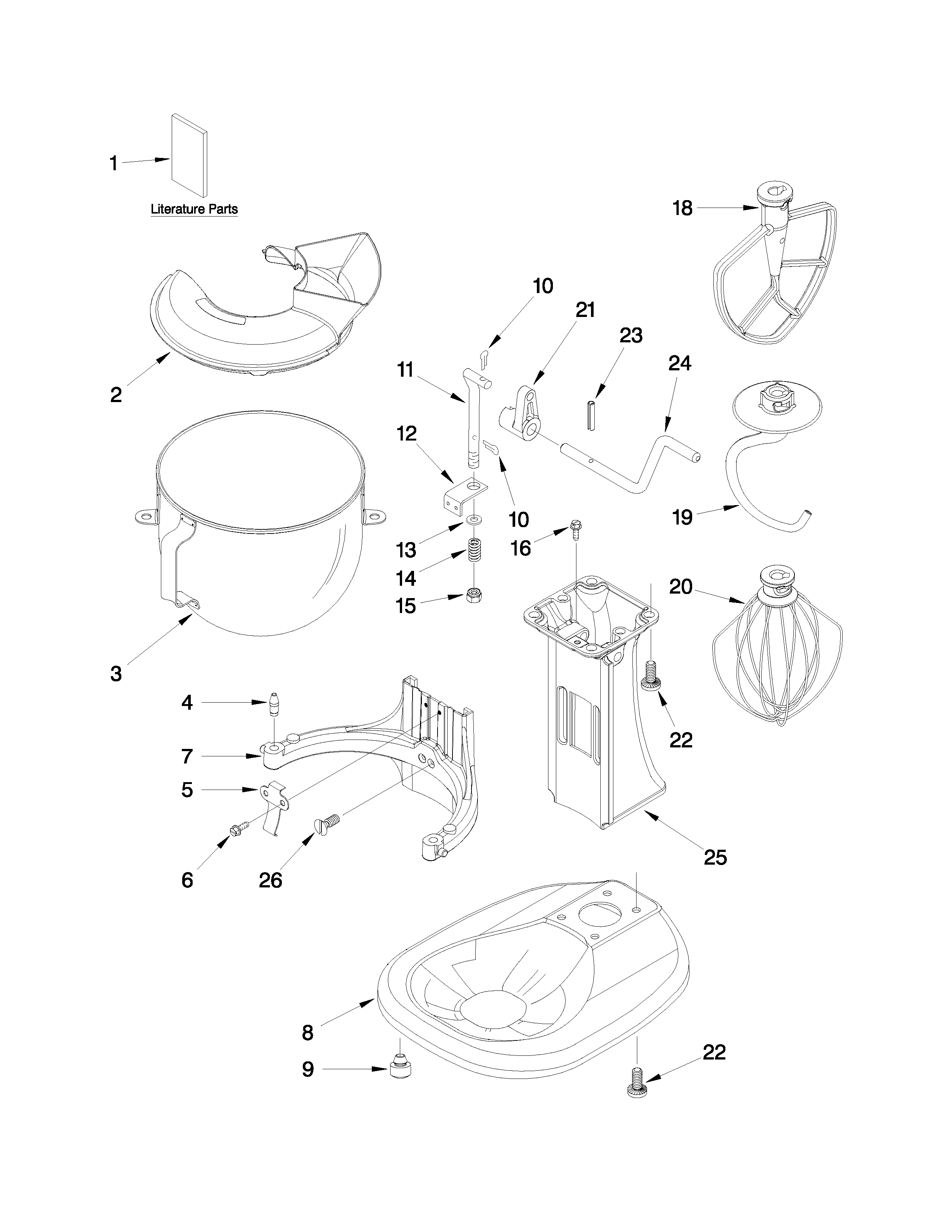 KitchenAid KSM500PSER0 base and pedestal unit parts diagram
