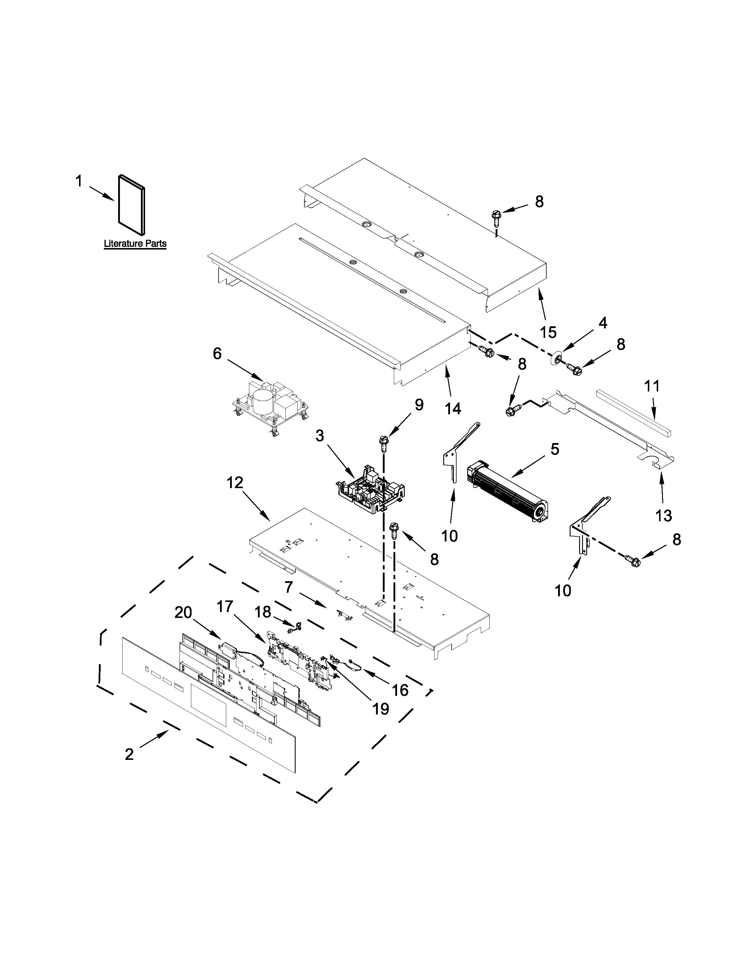 Jenn-Air JJW3430DB01 control panel parts diagram