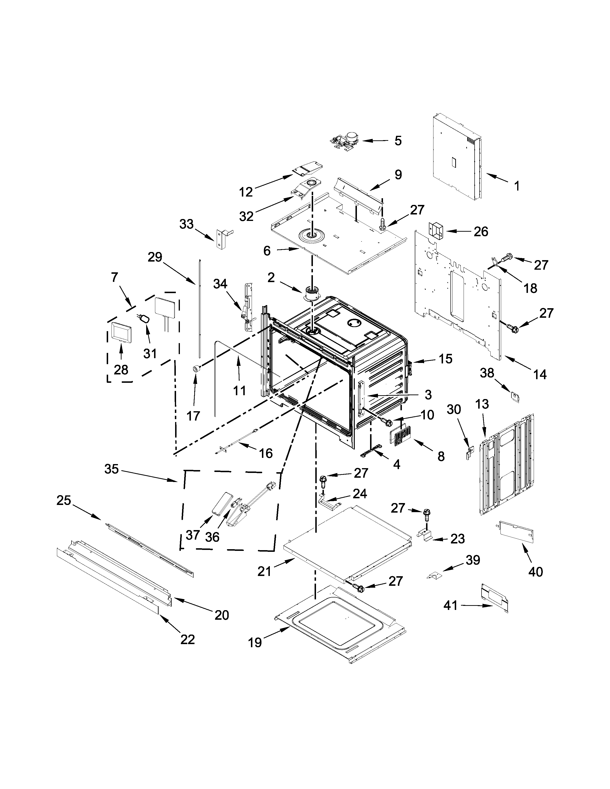 Jenn-Air JJW3430DB01 oven parts diagram