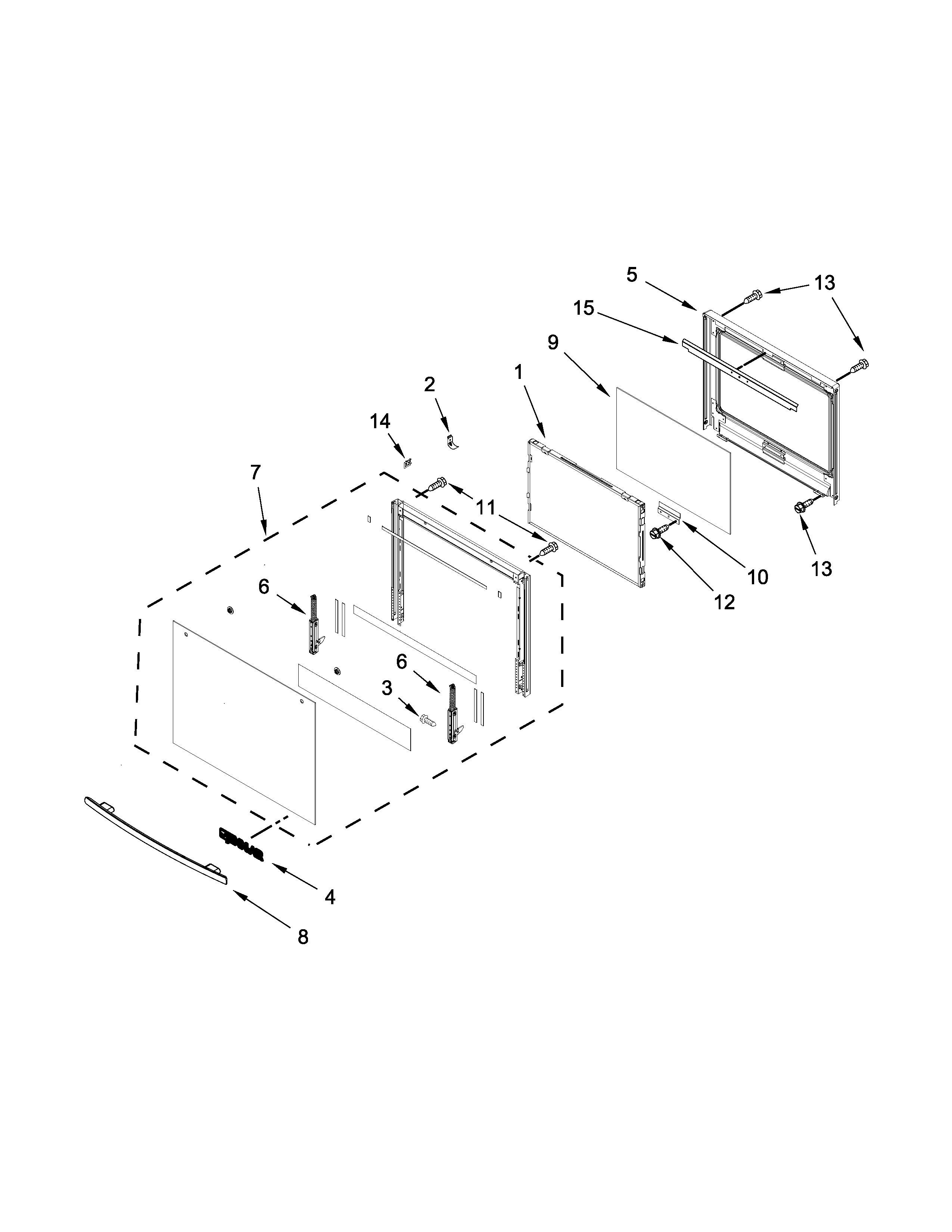 Jenn-Air JJW3430DB01 oven door parts diagram