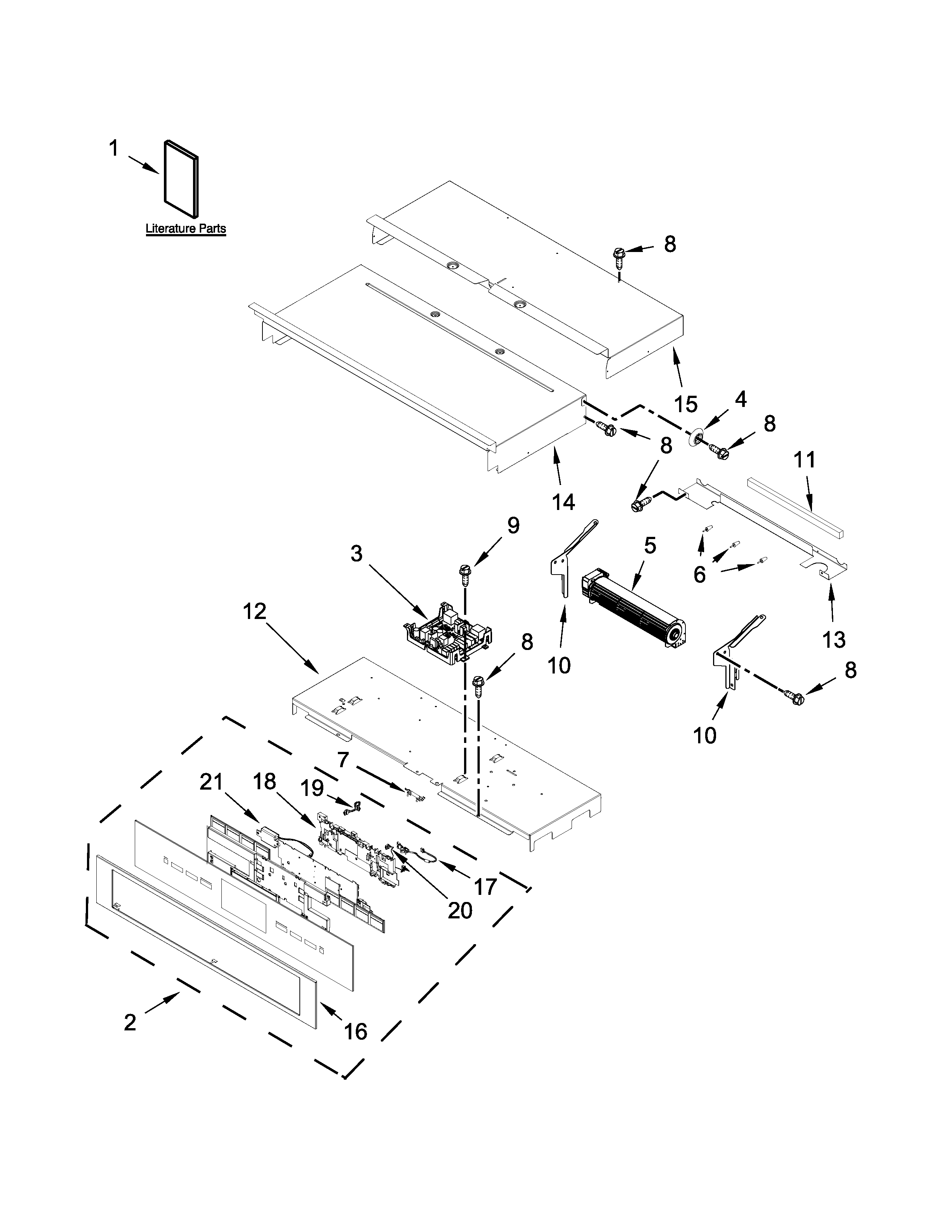 Jenn-Air JJW2727DS01 control panel parts diagram