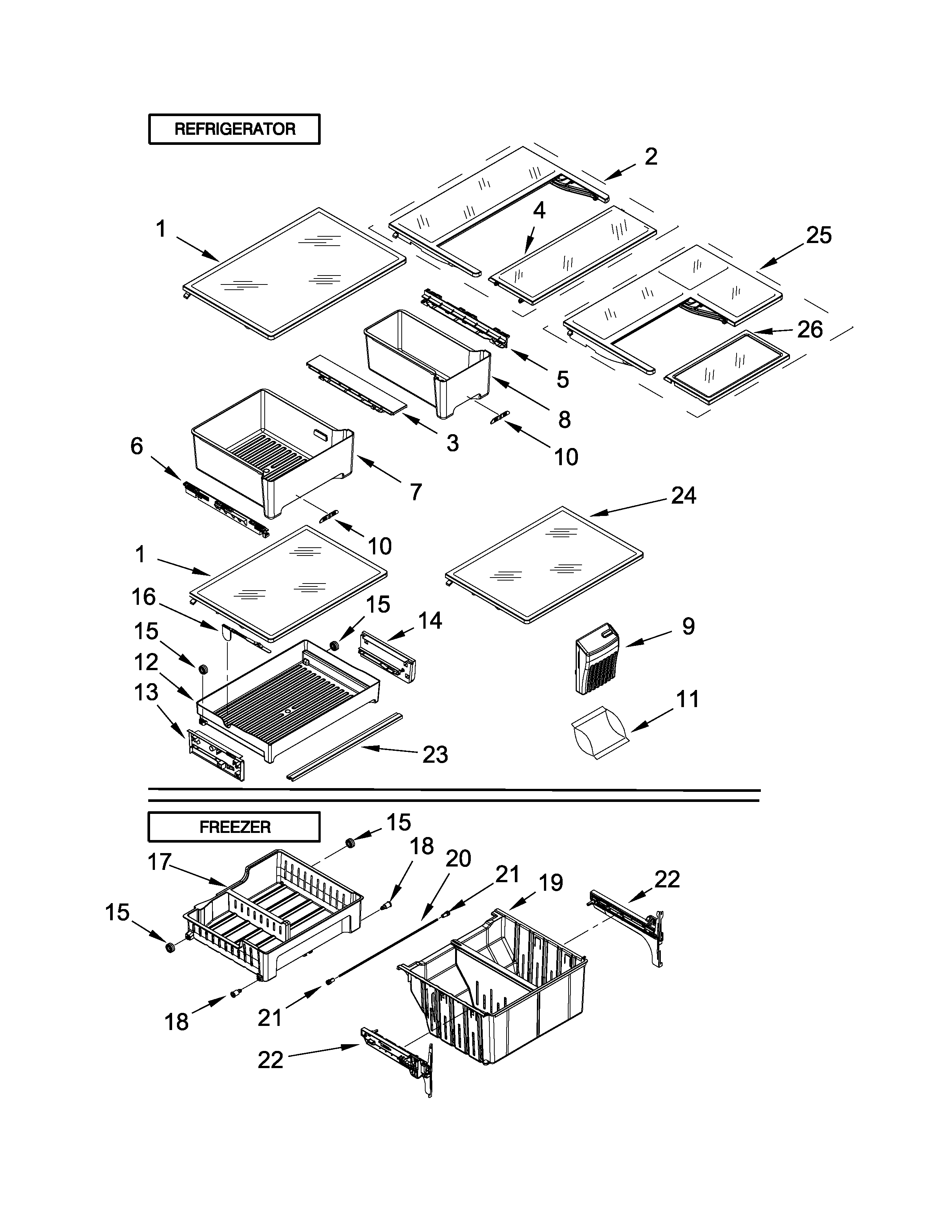 Ikea IX5BBEXDS00 shelf parts diagram