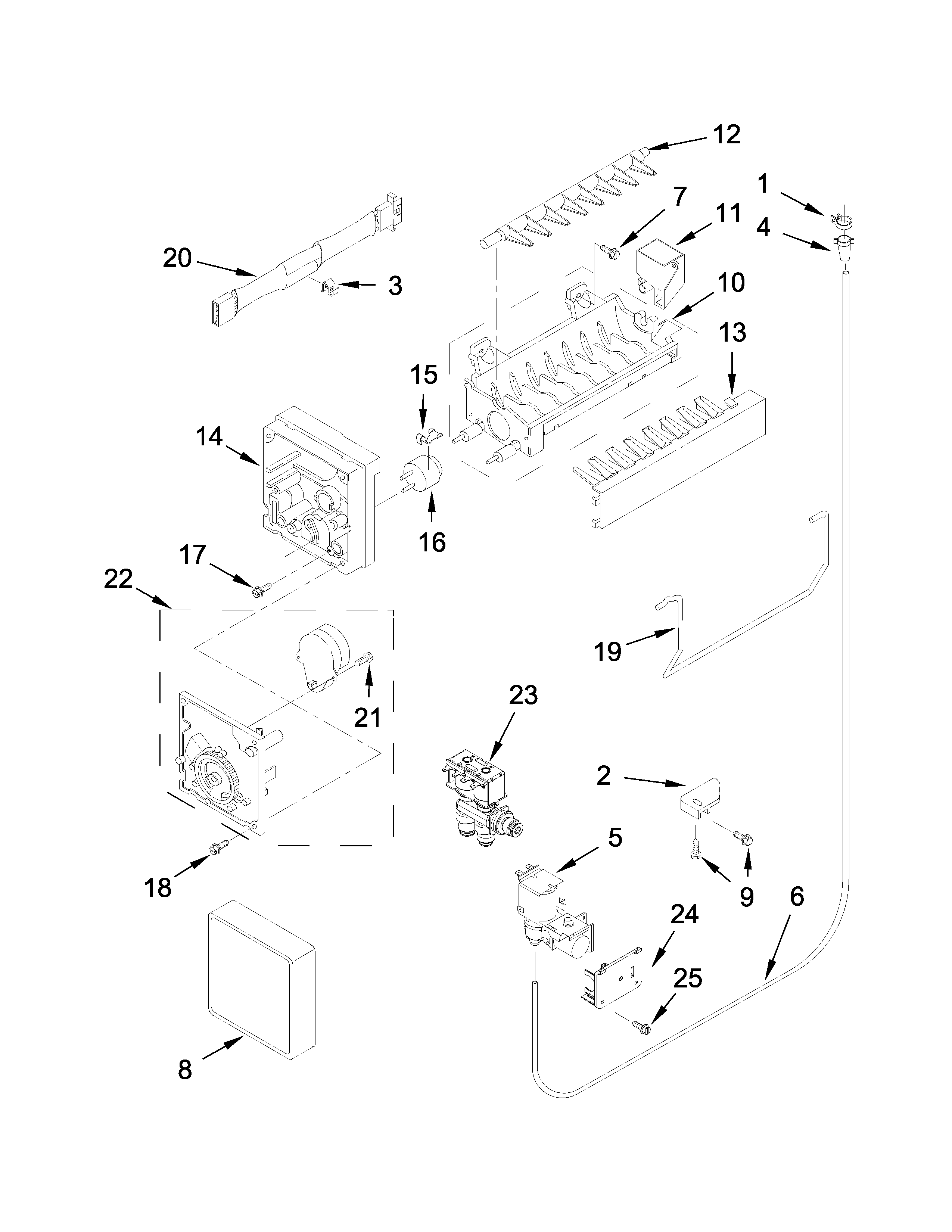 Ikea IX5BBEXDS00 icemaker parts diagram