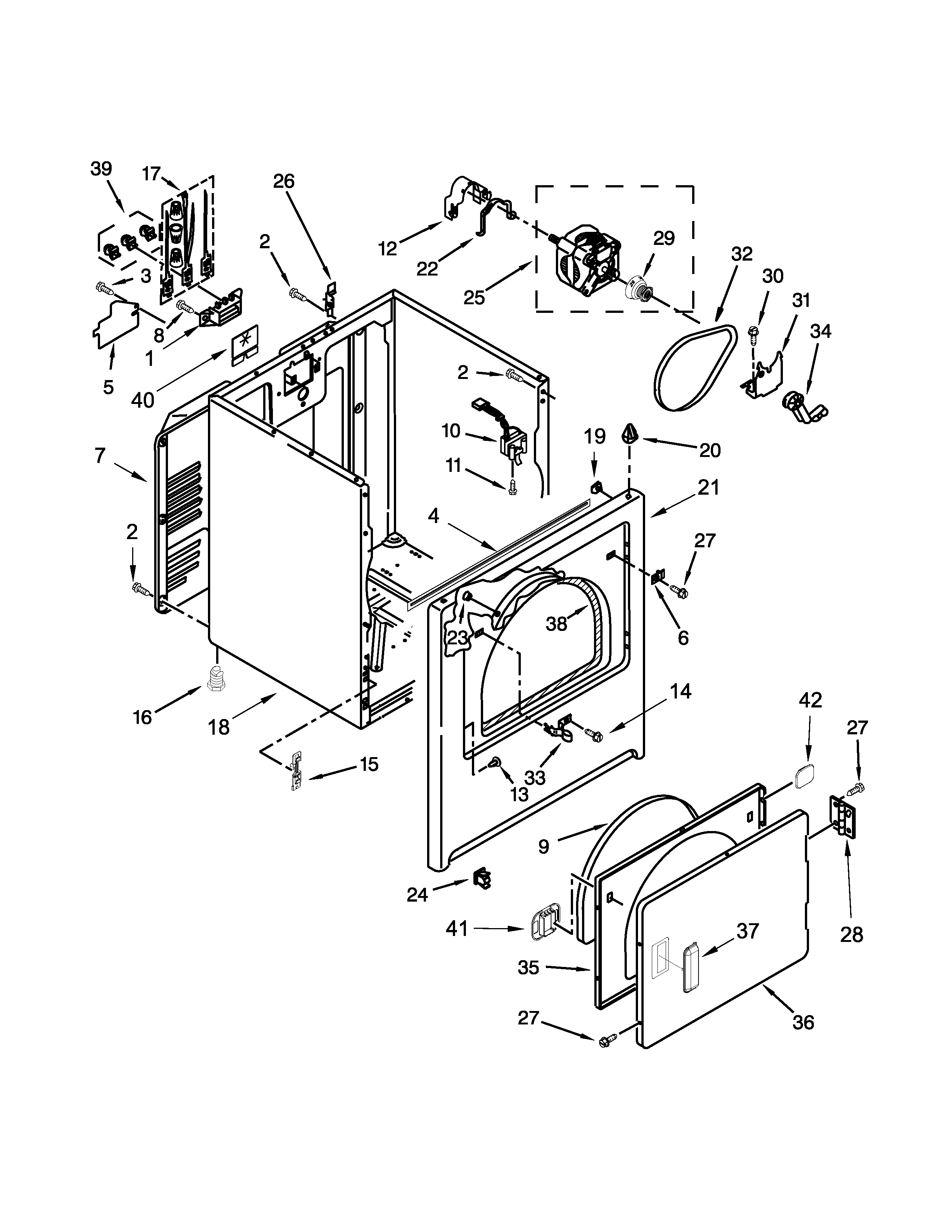 Crosley CED137SDW1 cabinet parts diagram