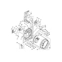 Whirlpool YWED4616FW0 bulkhead parts diagram