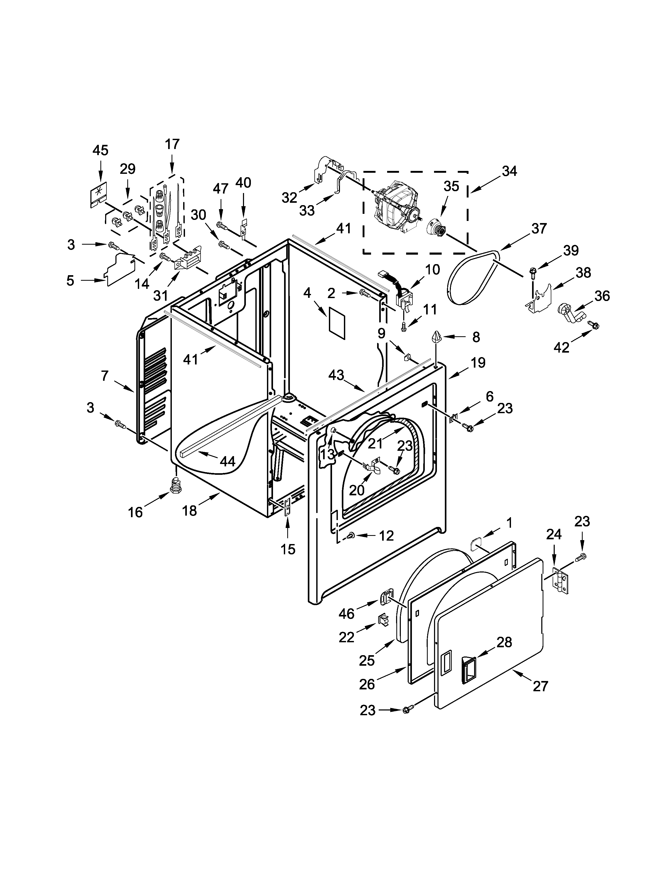Maytag MEDX655DW1 cabinet parts diagram