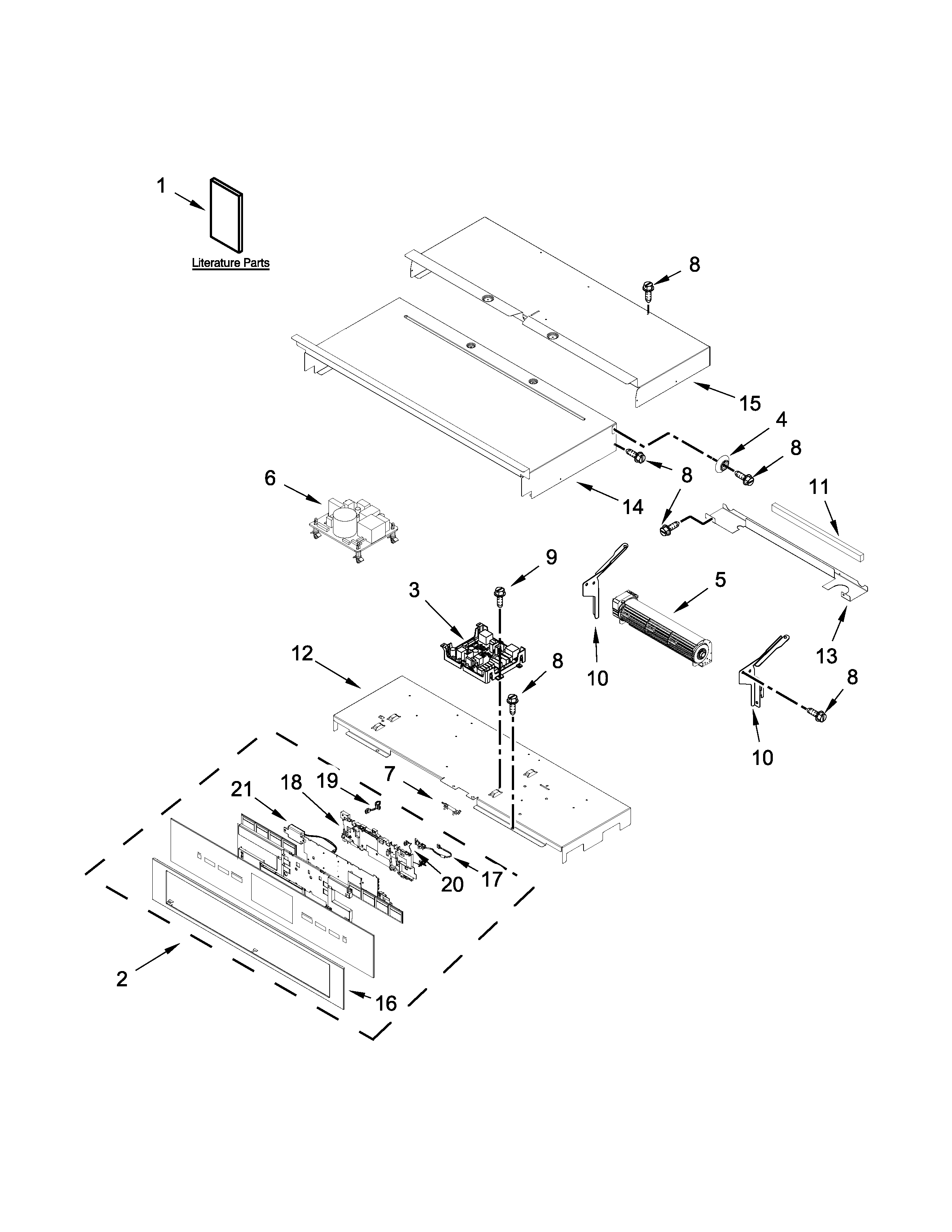 Jenn-Air JJW2427DS01 control panel parts diagram