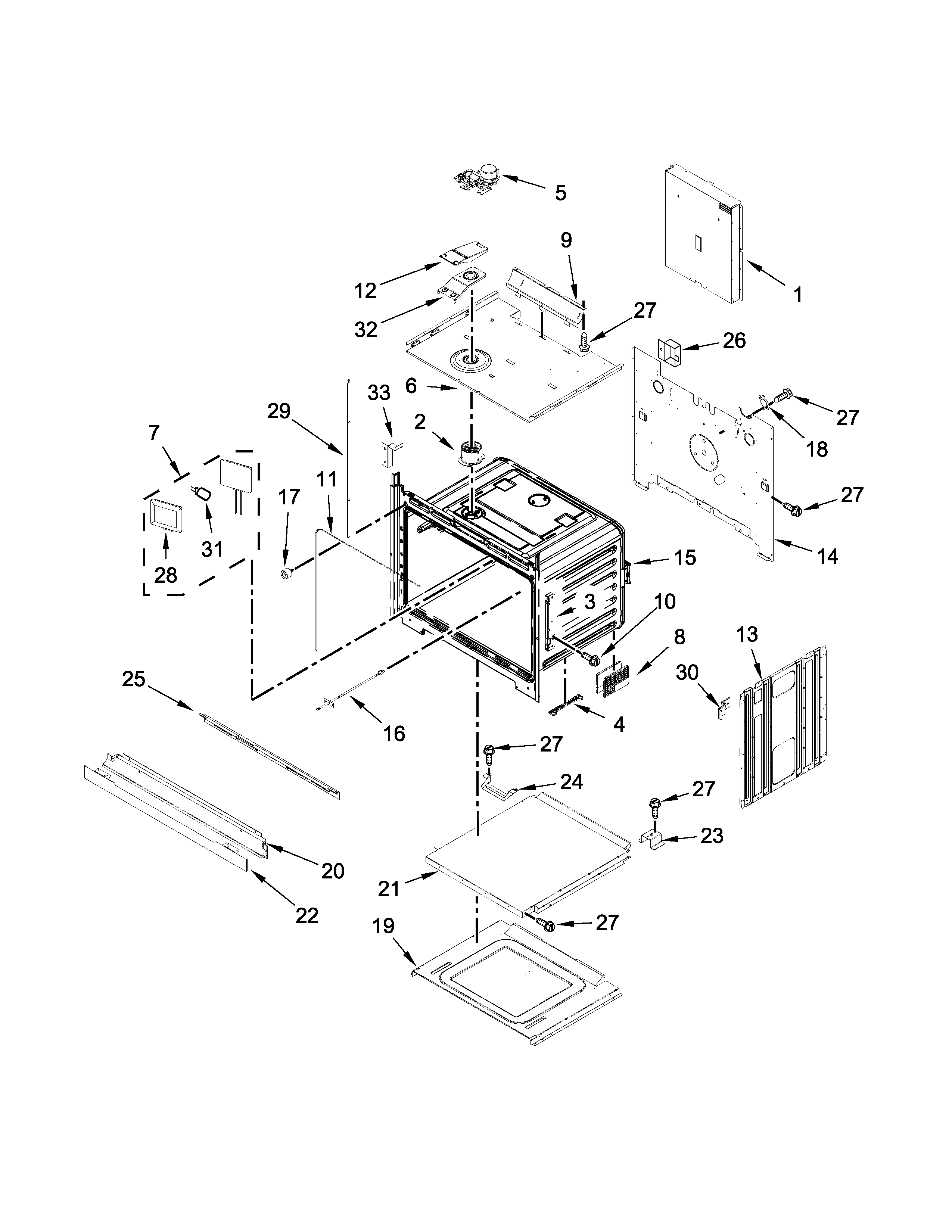 Jenn-Air JJW2427DS01 oven parts diagram