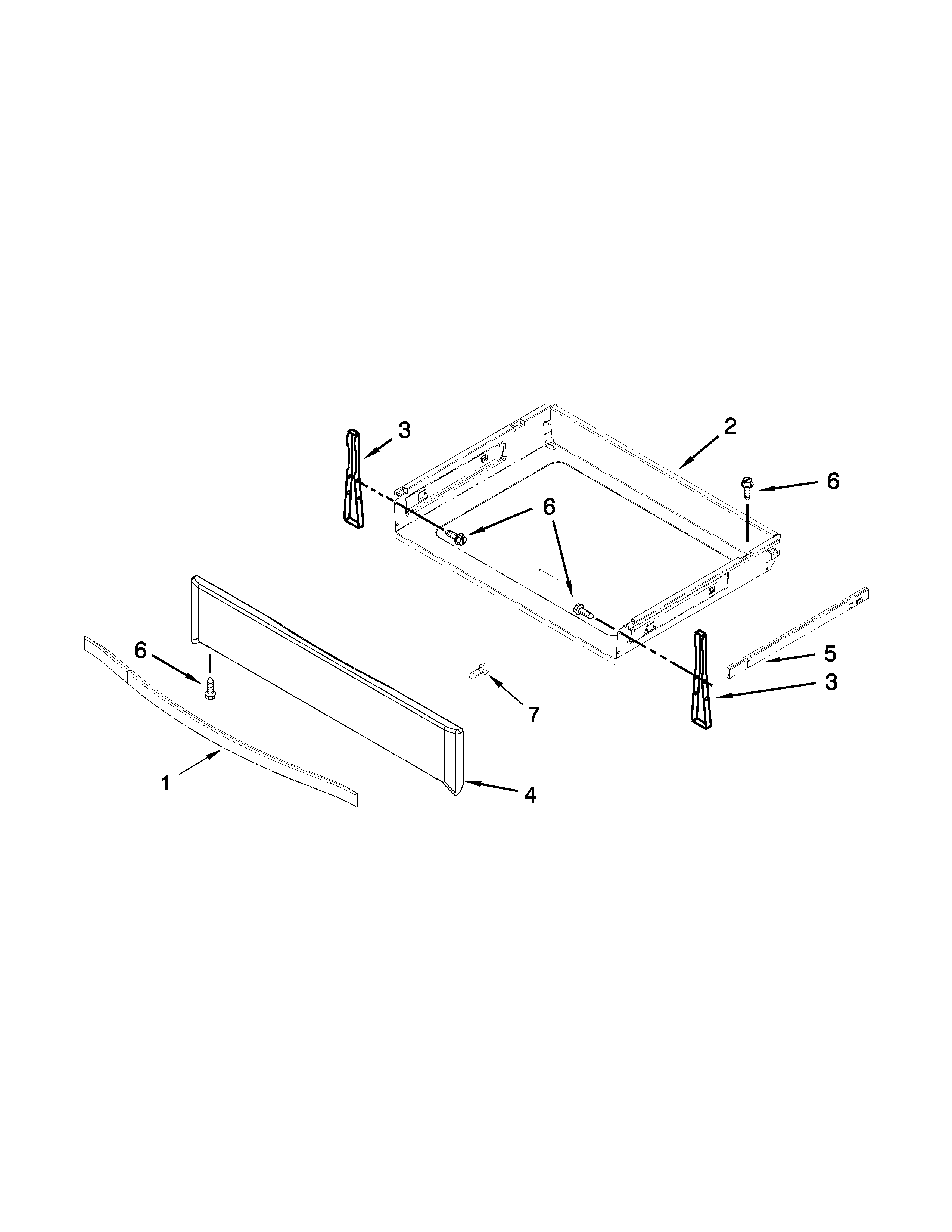 Whirlpool YWEE745H0FS0 drawer parts diagram