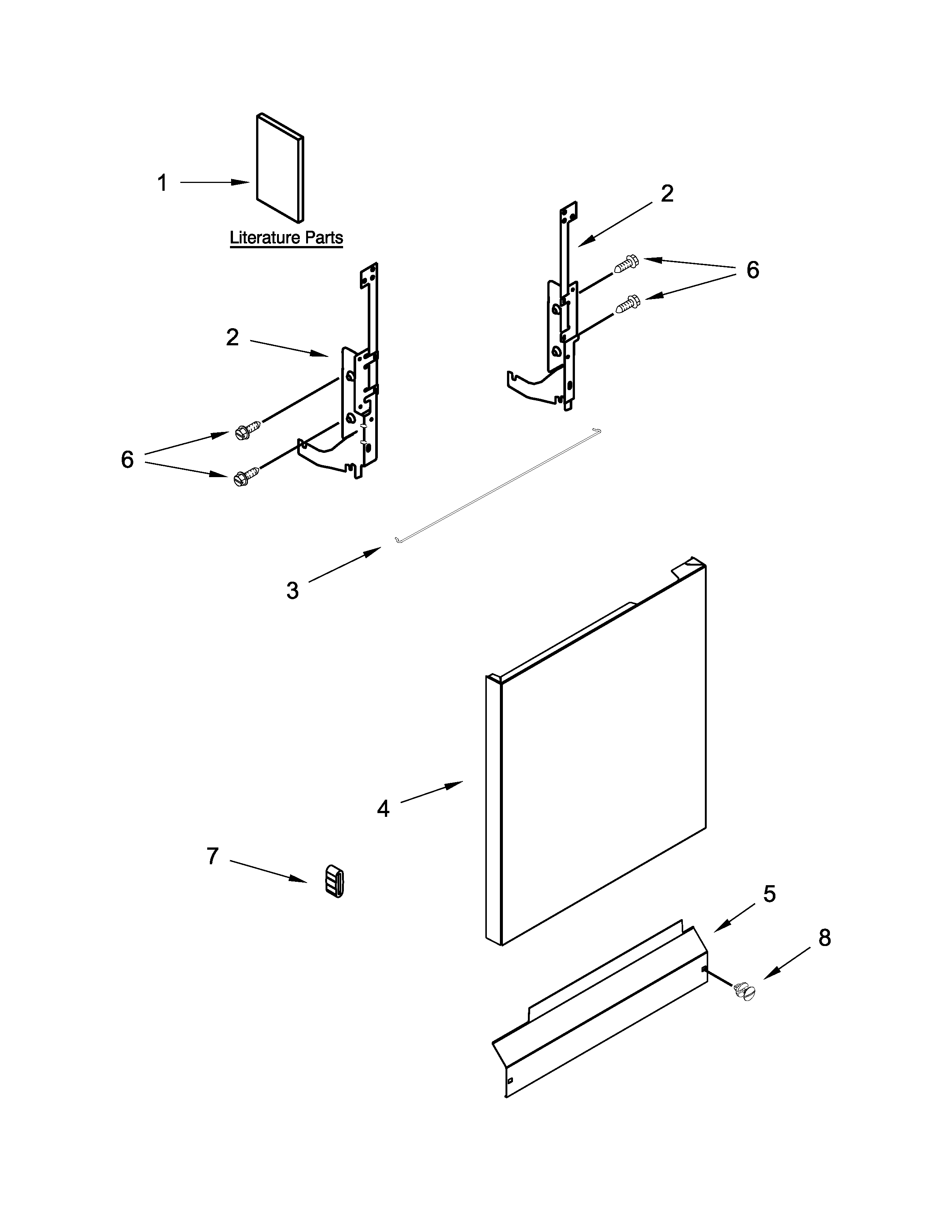 Amana ADB1100AWS3 door and panel parts diagram