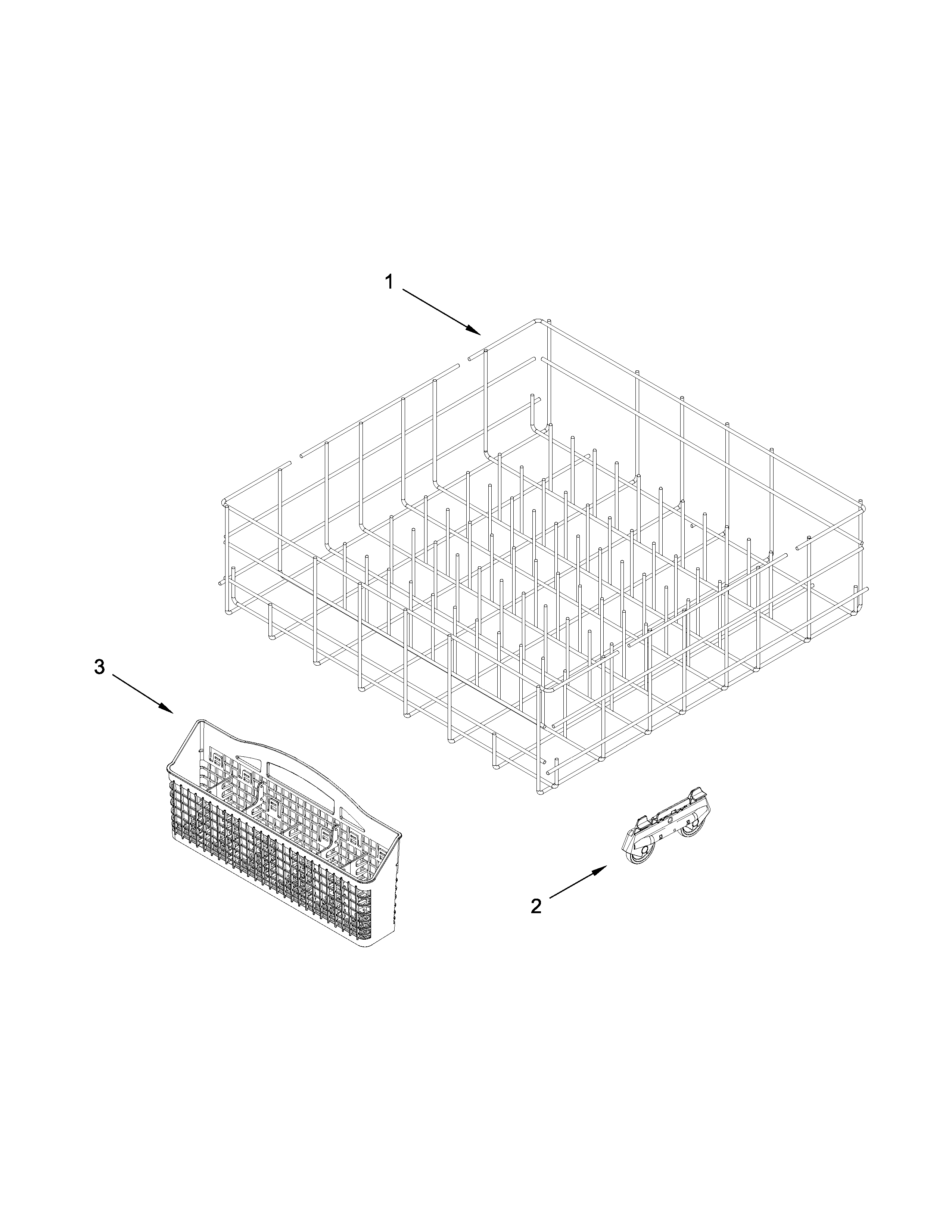 Amana ADB1100AWS3 lower rack parts diagram