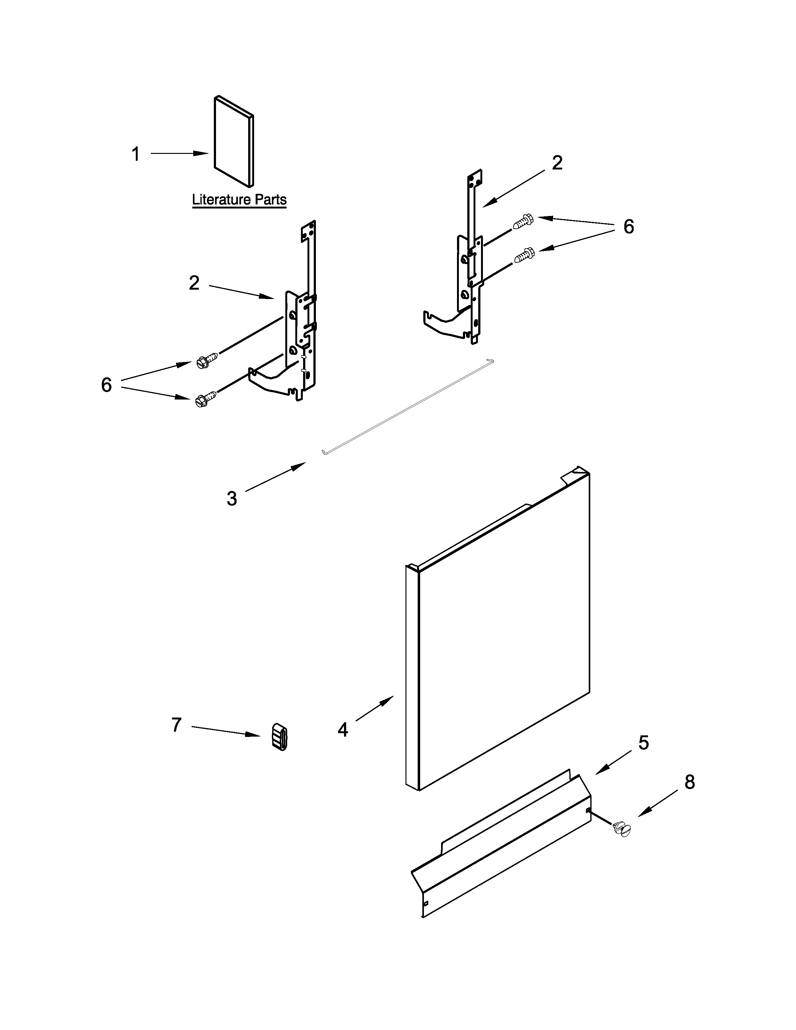 Amana ADB1100AWW4 door and panel parts diagram