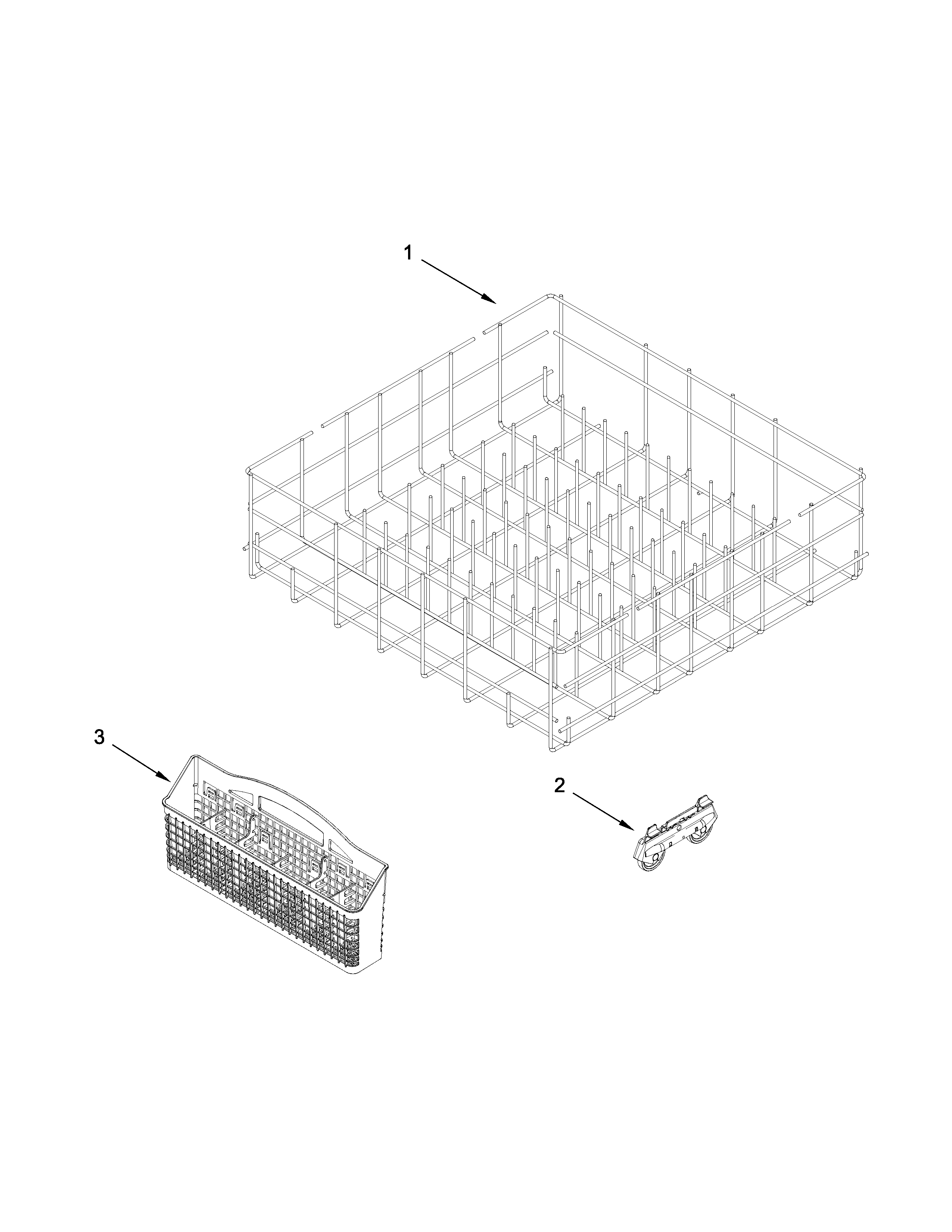 Amana ADB1100AWW4 lower rack parts diagram