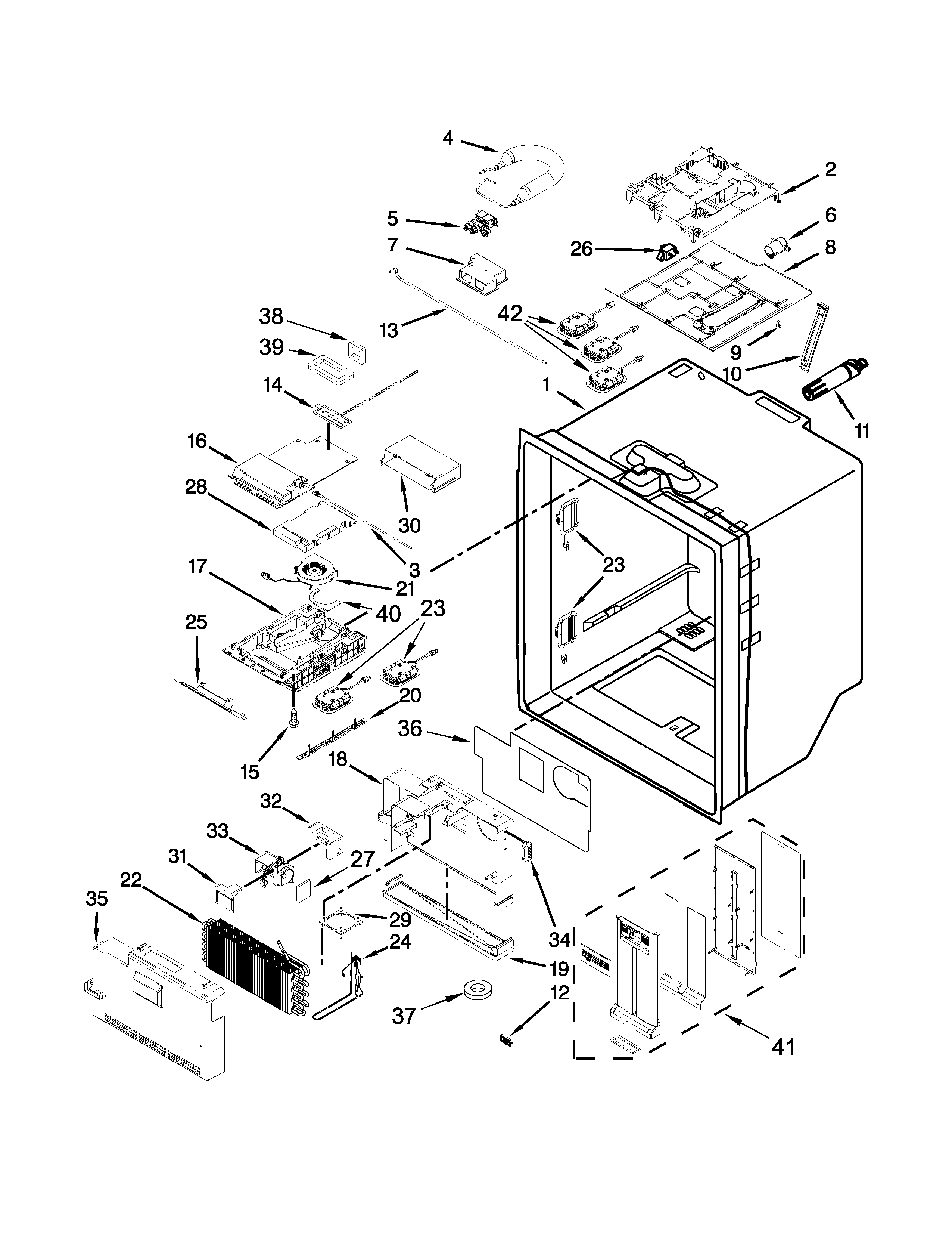 Maytag MFX2876DRH01 refrigerator liner parts diagram