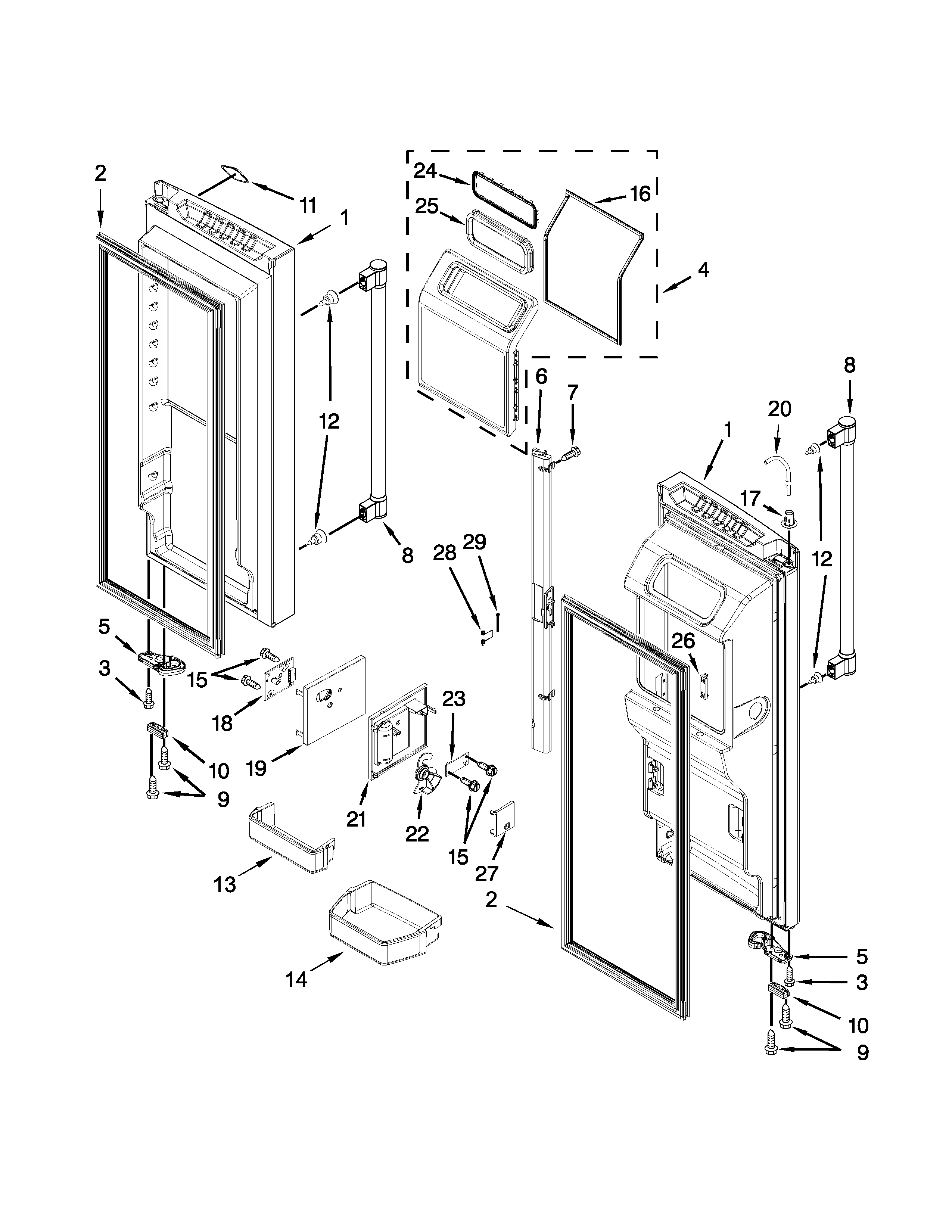 Maytag MFX2876DRH01 refrigerator door parts diagram