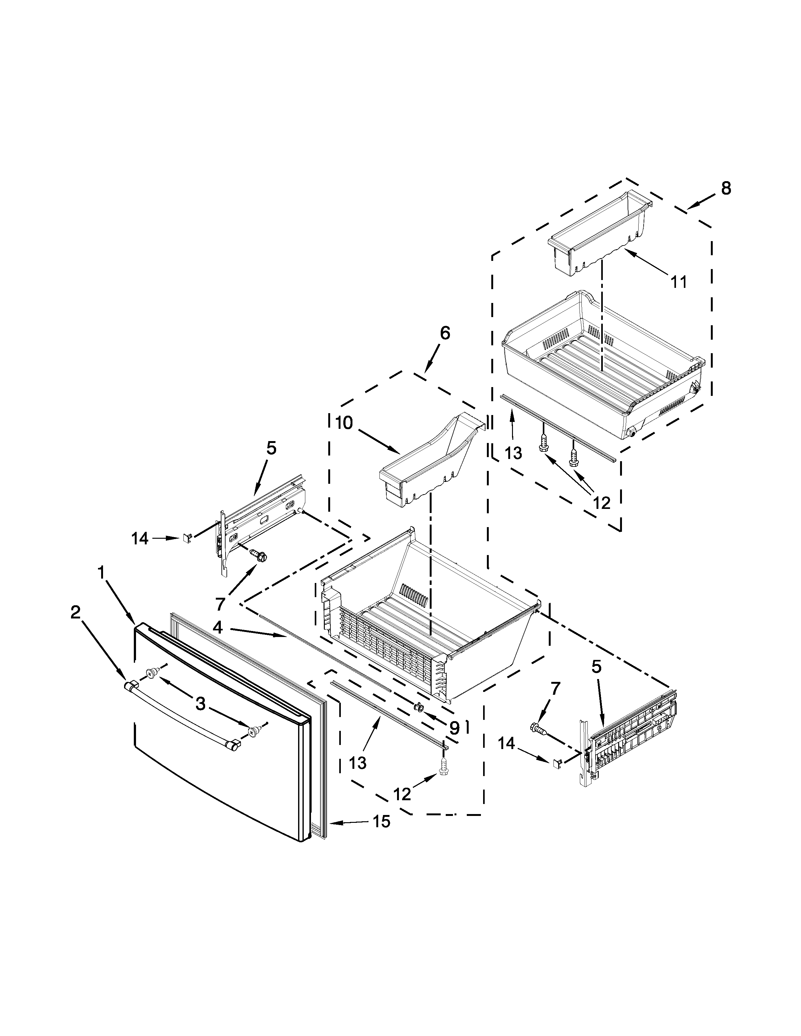 Maytag MFX2876DRH01 freezer door parts diagram