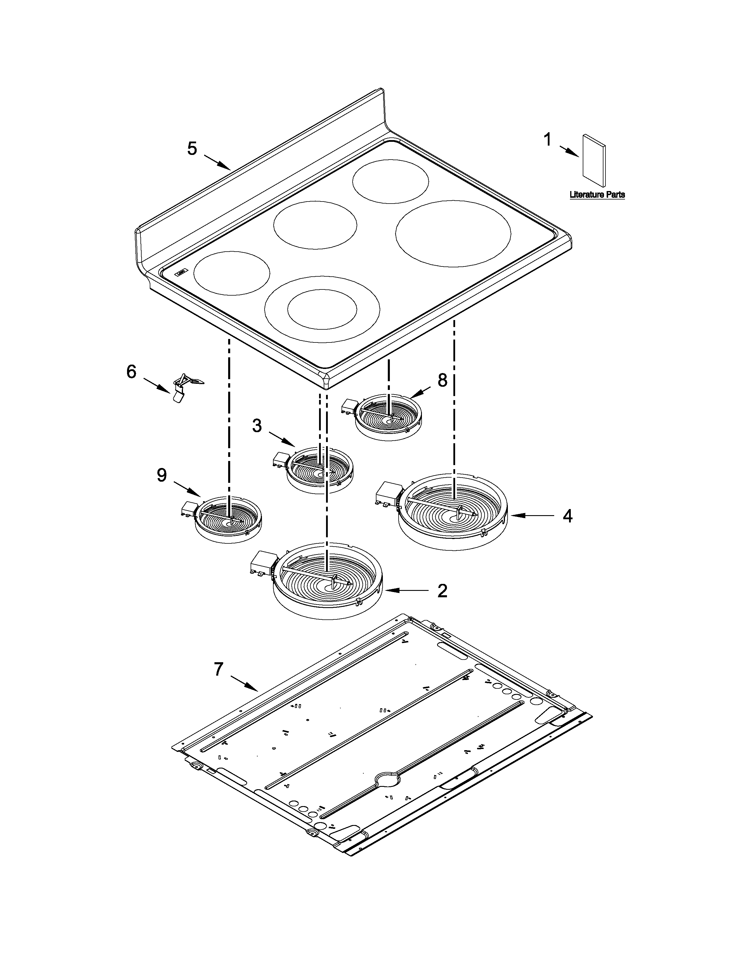 Maytag YMET8720DH03 cooktop parts diagram