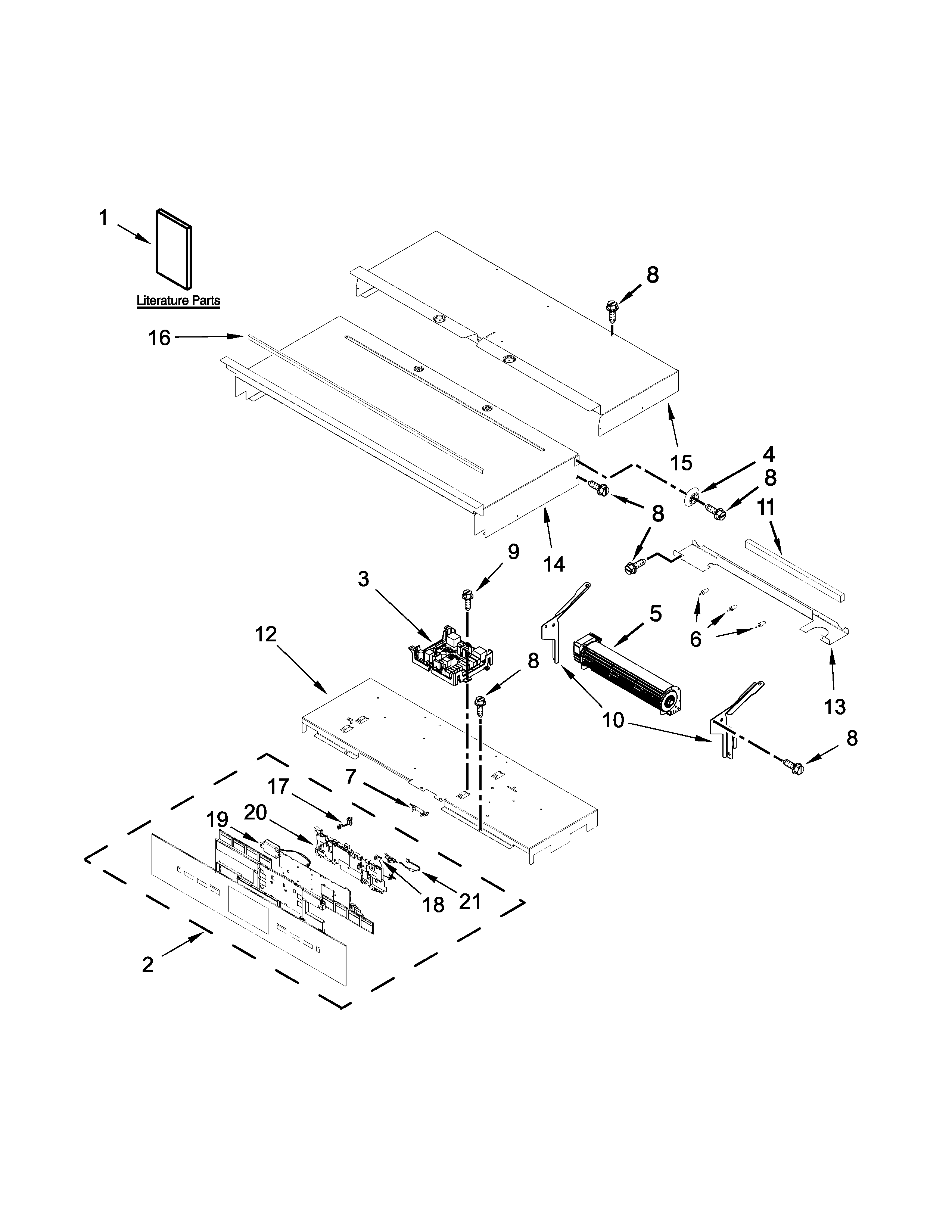 Jenn-Air JJW2827DB01 control panel parts diagram