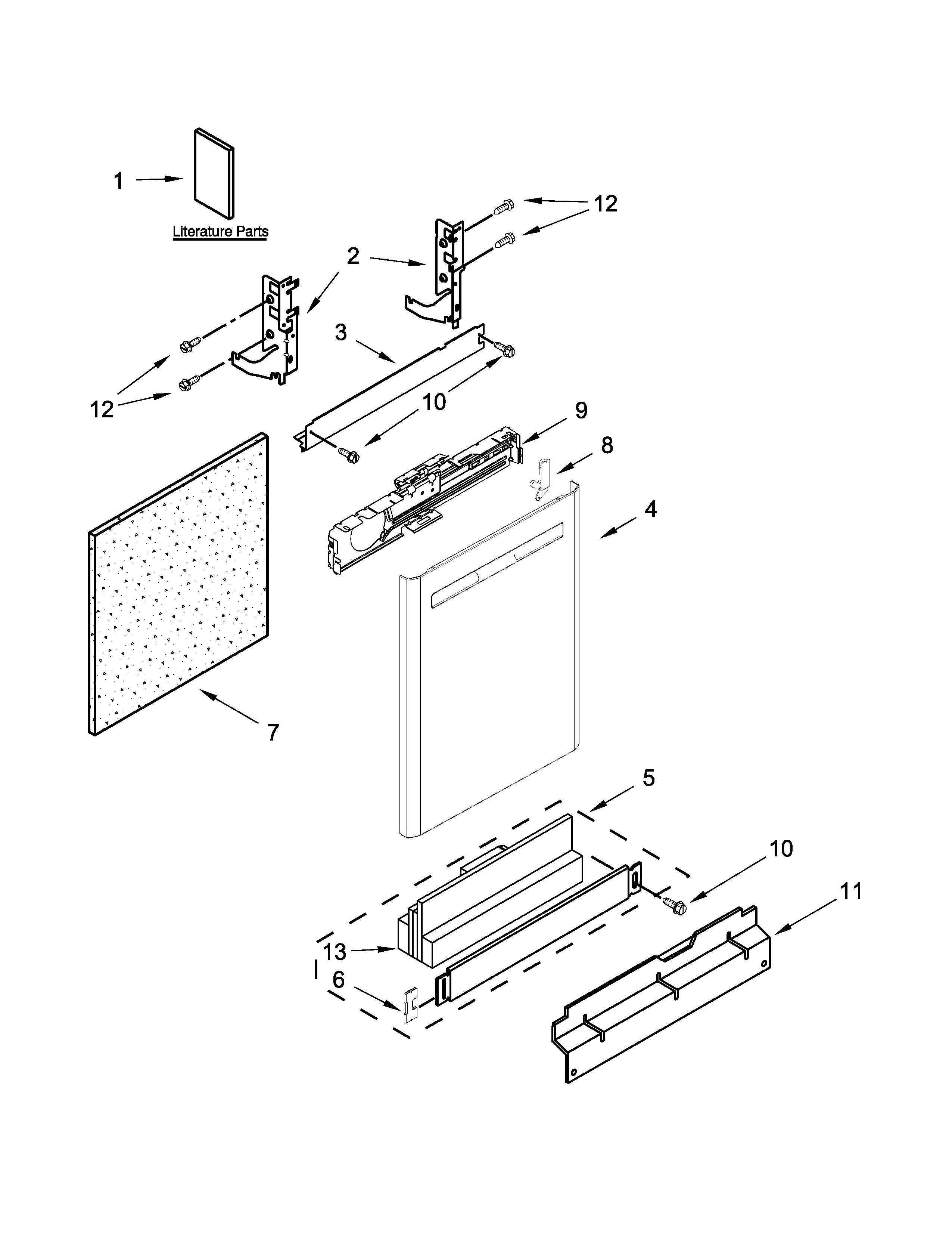Maytag MDB8959SFH0 door and panel parts diagram