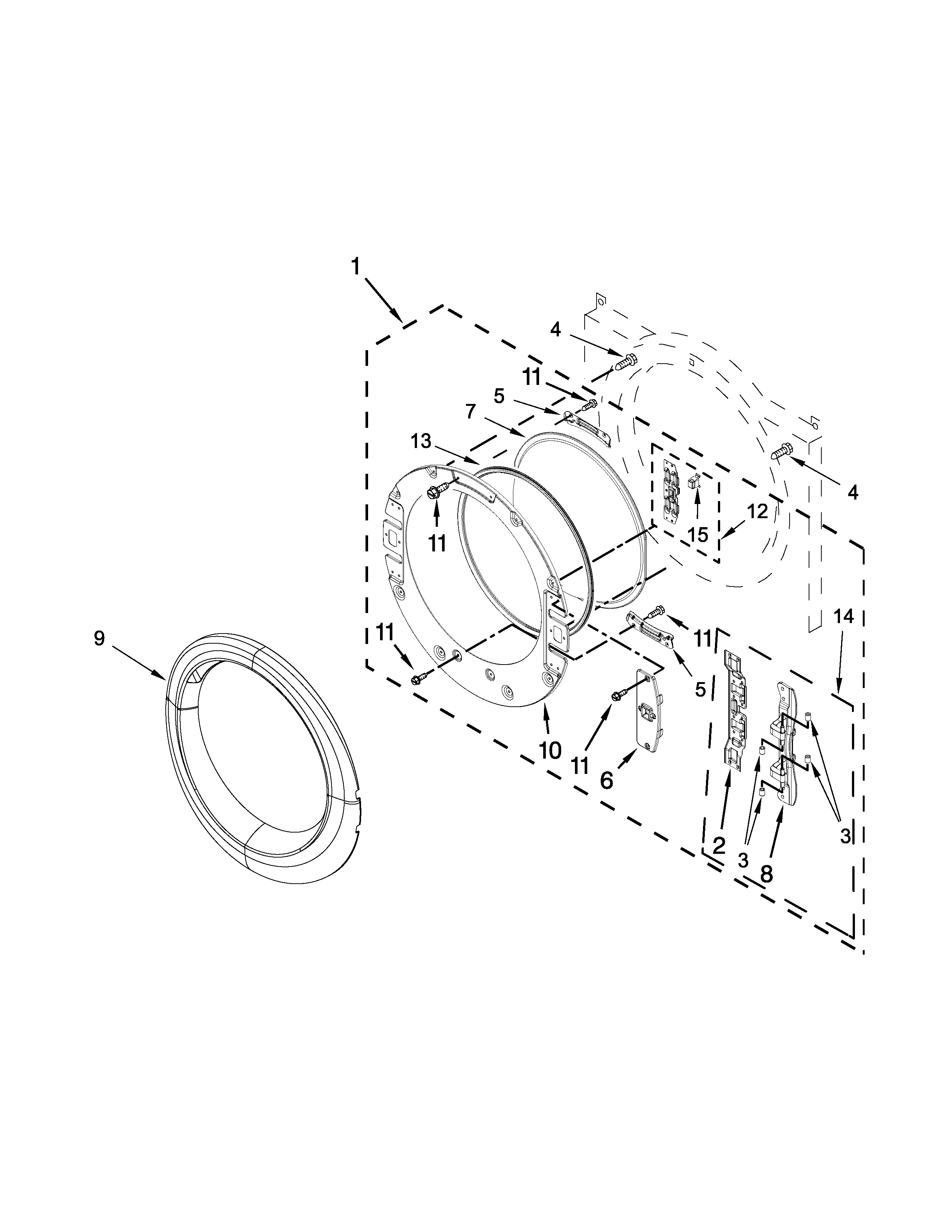 Amana YNED5800DW1 door parts diagram