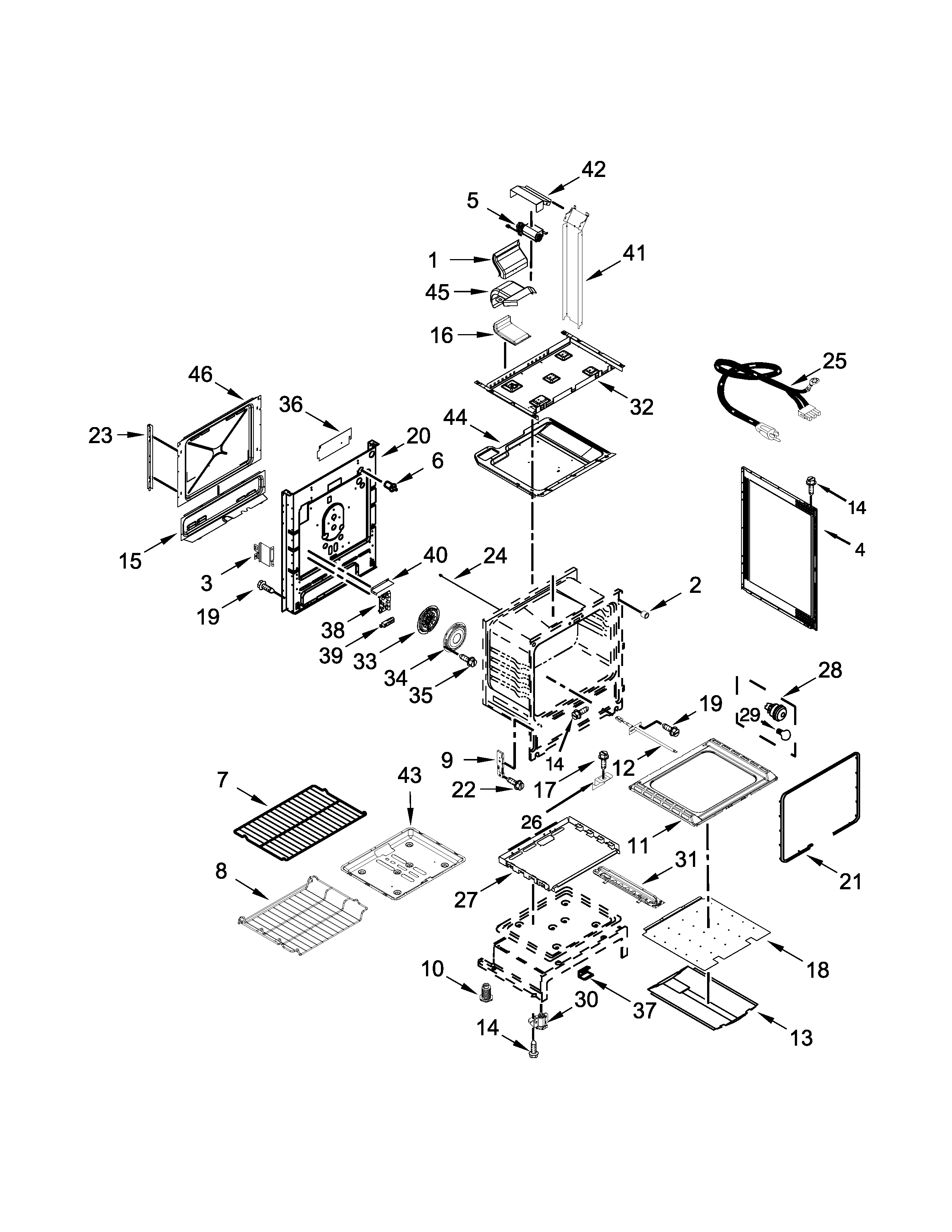Whirlpool WEG730H0DB0 chassis parts diagram