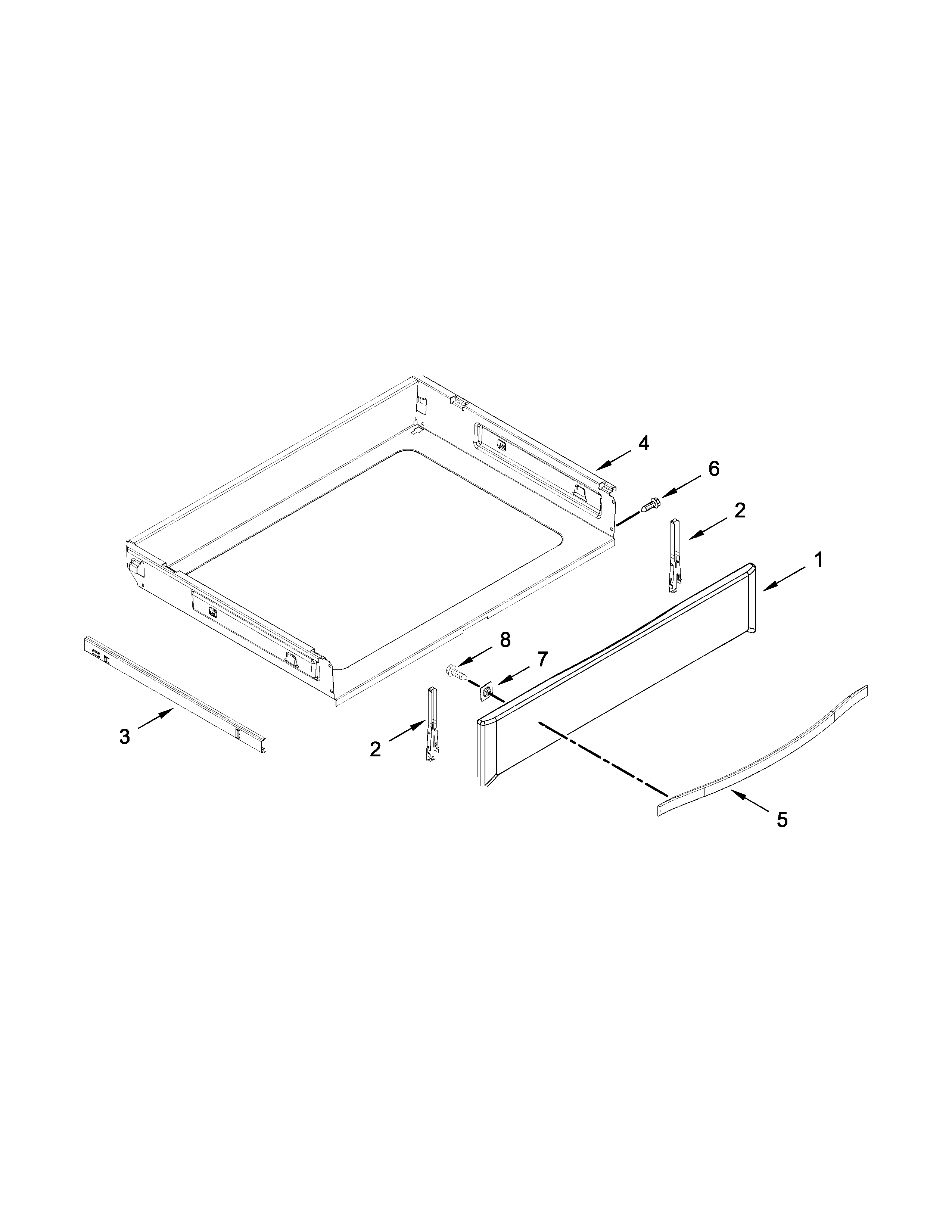 Whirlpool WEG730H0DB0 drawer parts diagram