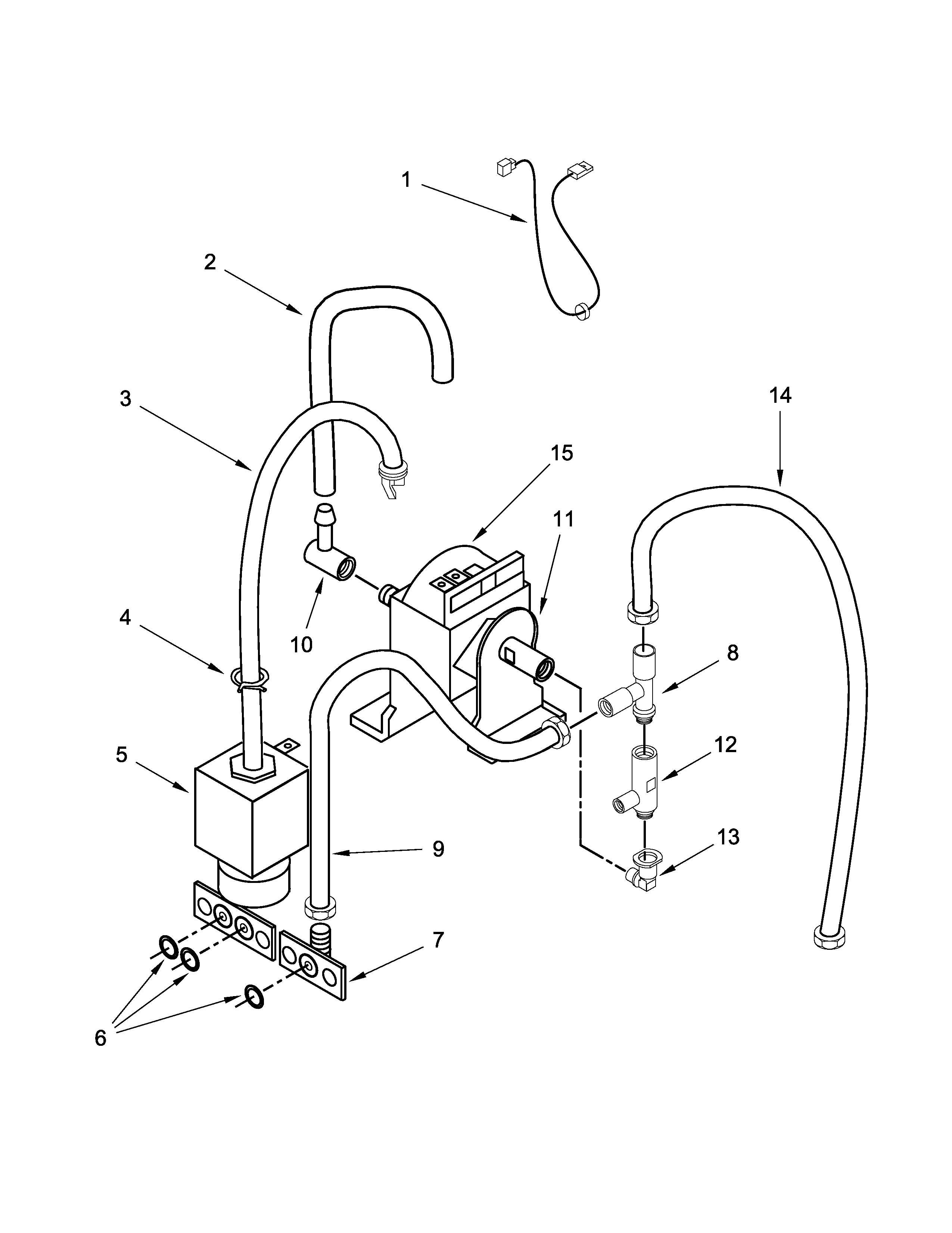 KitchenAid KES2102OB0 pump assembly parts diagram