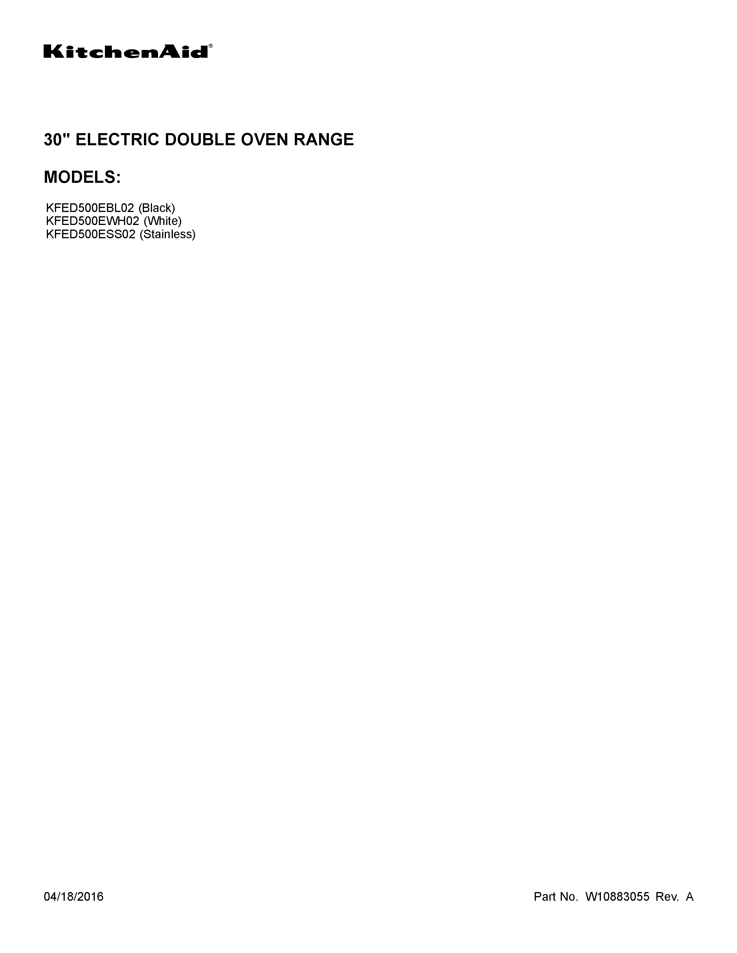 KitchenAid KFED500ESS02 cover sheet diagram